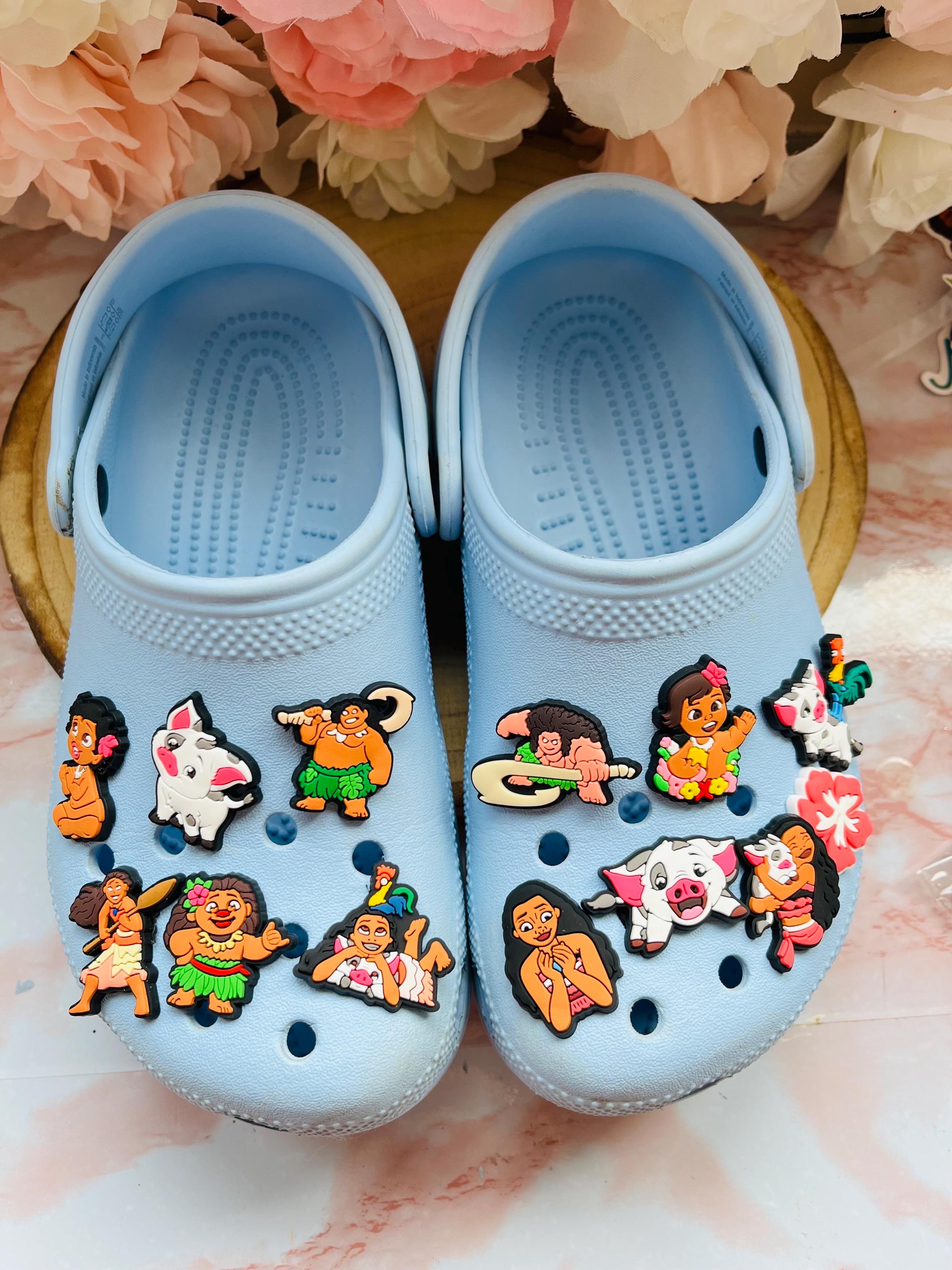Set of 15 Moana Disney Croc Charms | Shoe Fashion Accessories | Moana Jibbitz | Shoe Charms For Crocs