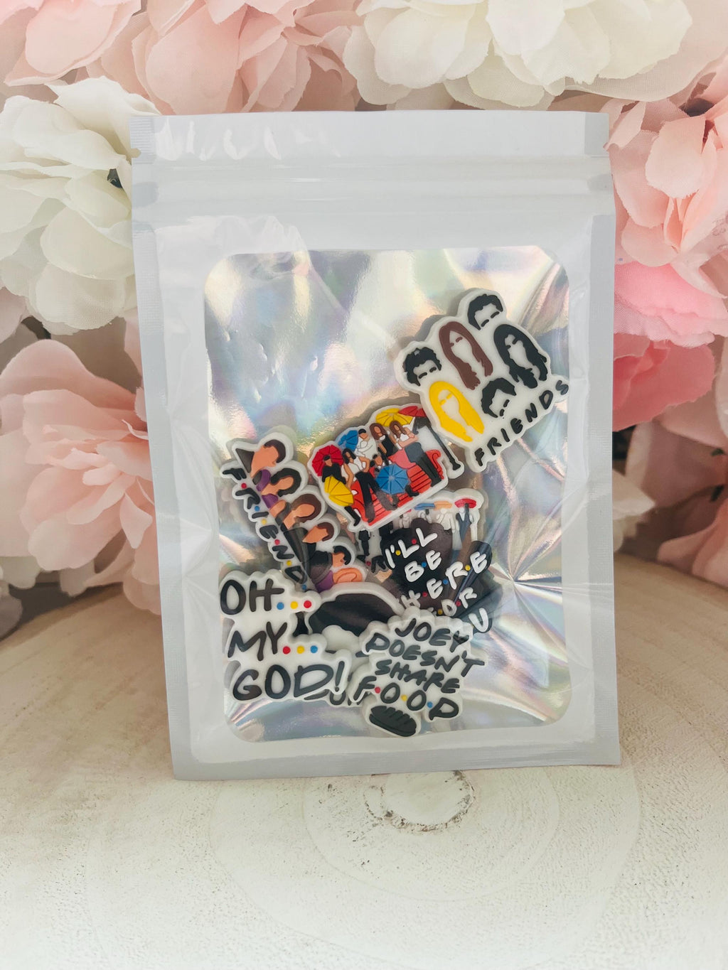 Pack of 8 Friends TV Show Croc Charms | Fashion Shoe Charm Bundle