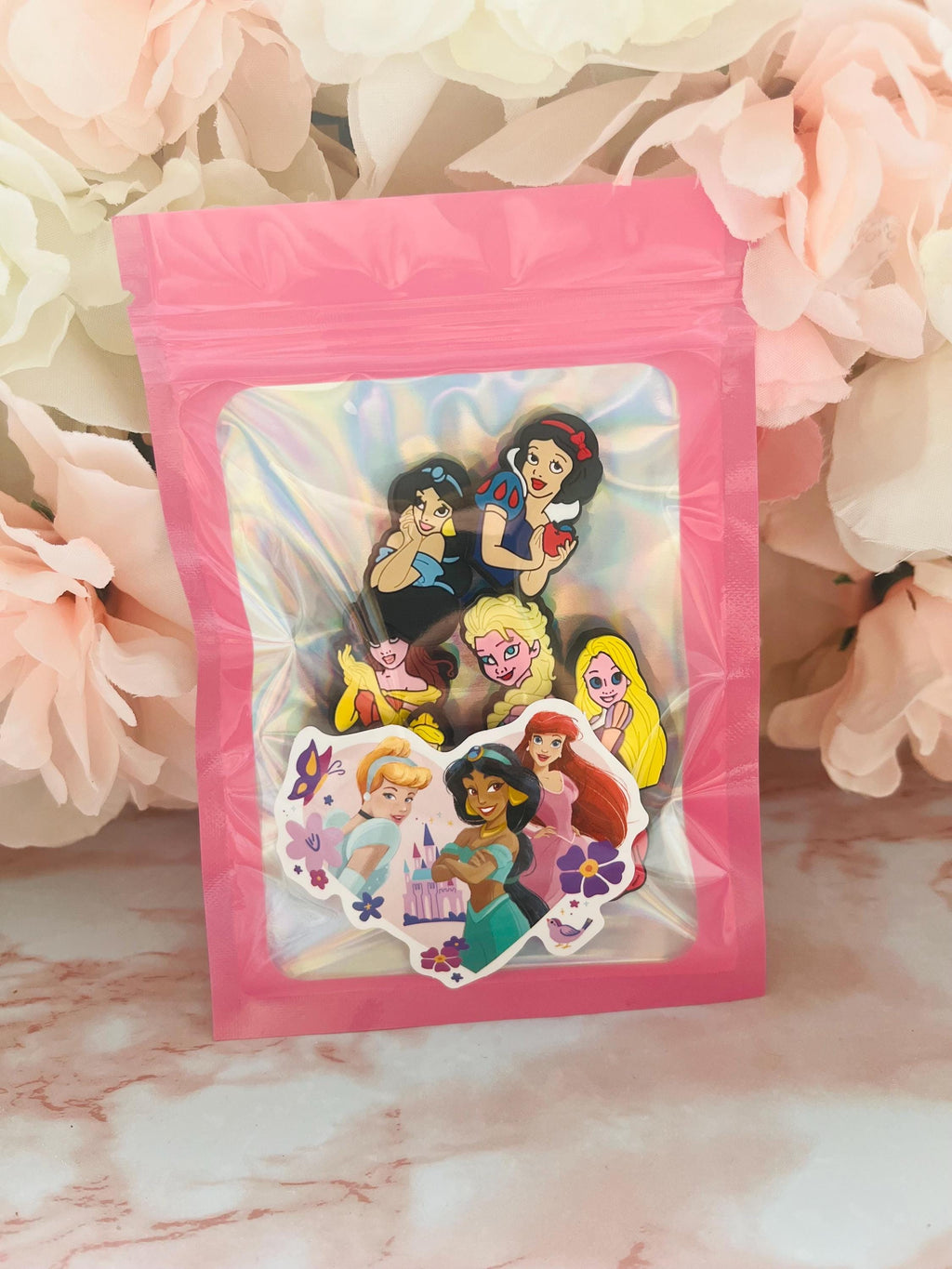 Princess Croc Charms Set of 8 Belle Snow White Elsa Cinderella Aerial Sleeping Beauty Jasmine