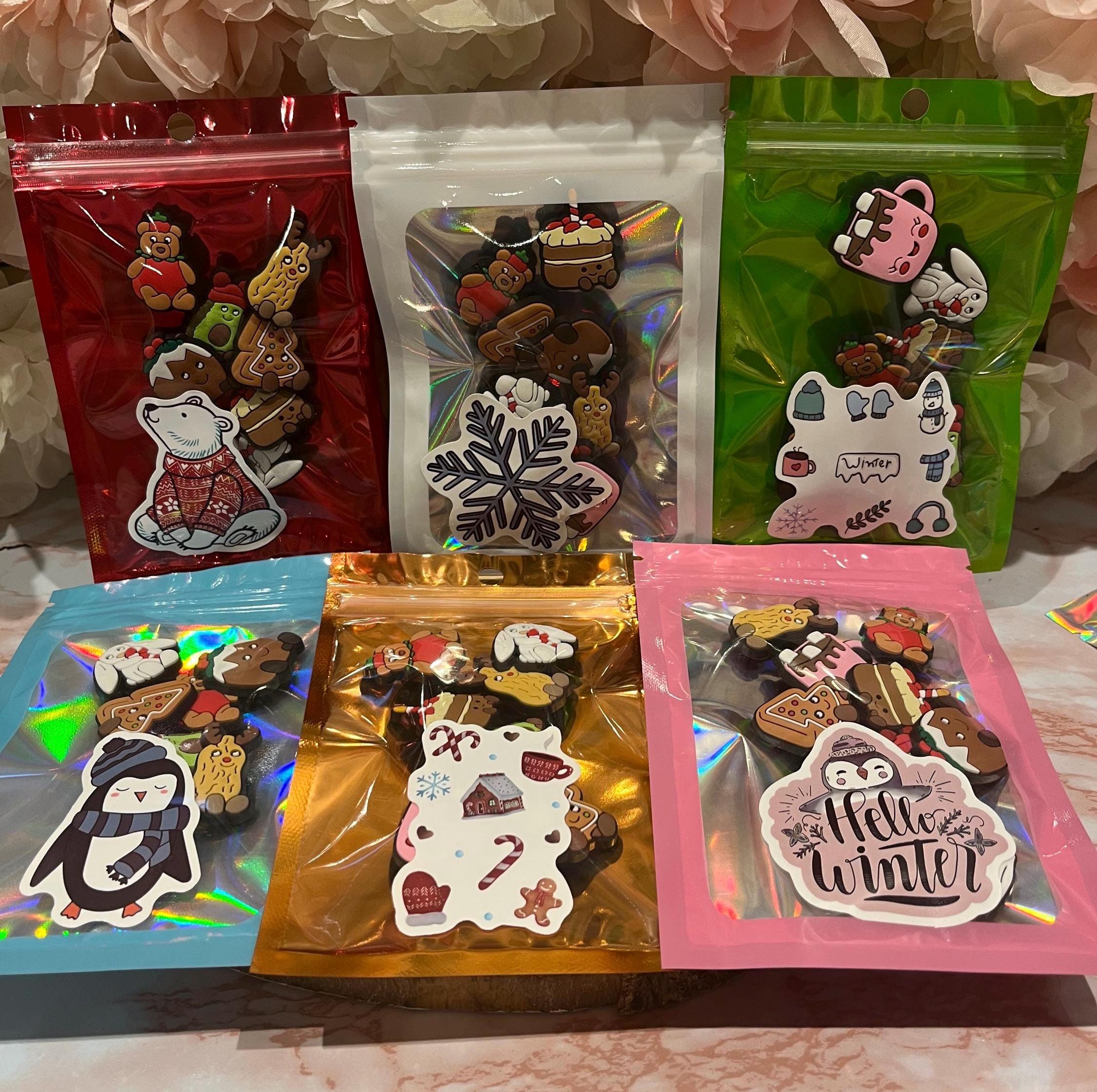 Xmas Eve Box Fillers | Christmas Jelly Cat Croc Charms | Pack of 8 | Xmas Gifts |