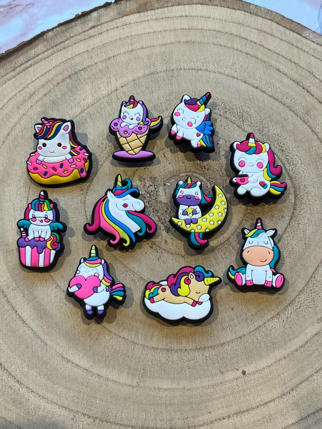Unicorn Croc Charms - Set of 10 PVC Shoe Clip Accessories