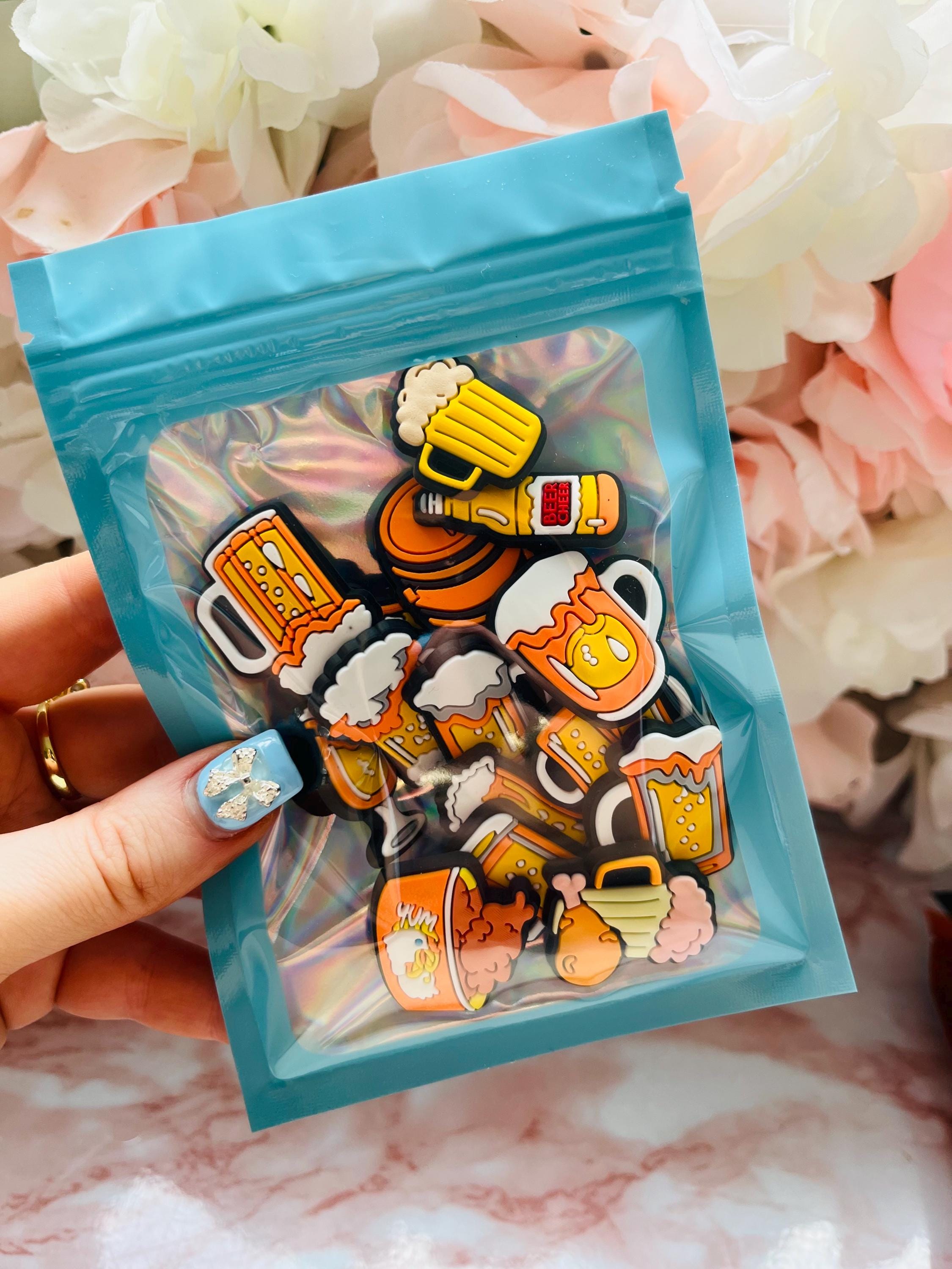 Funny Dad Christmas Gifts Beer Croc Charms: 15-Piece PVC Shoe Accessories