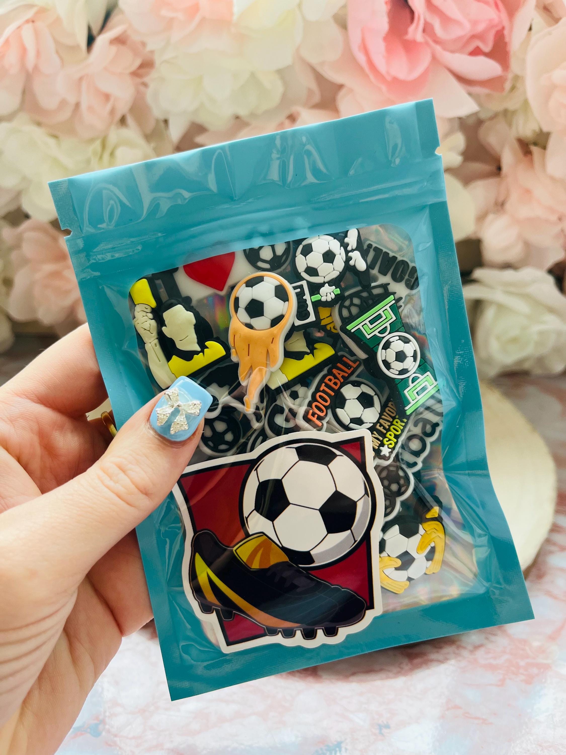 Football Clog Charms: Boys Party Shoe Decoration, 19-Piece Set