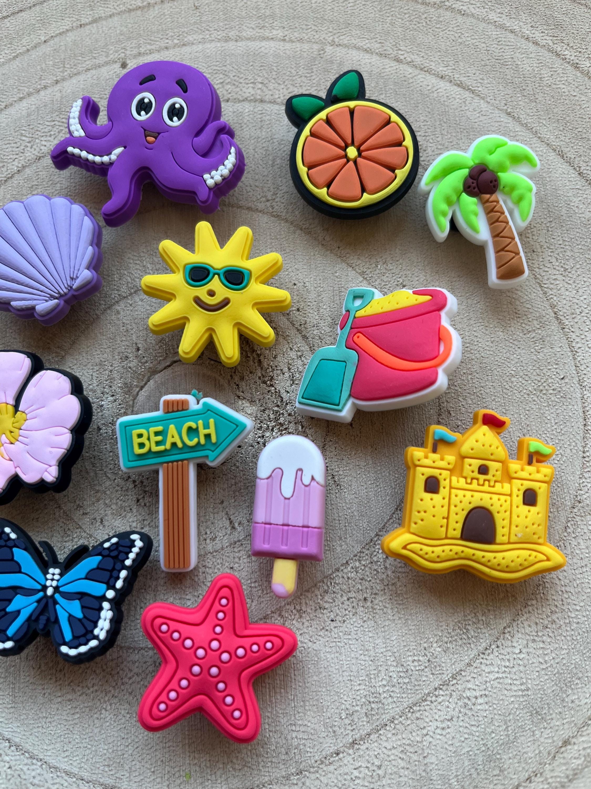 Beach Holiday Croc Charms: Summer Shoe Accessories - Set of 12