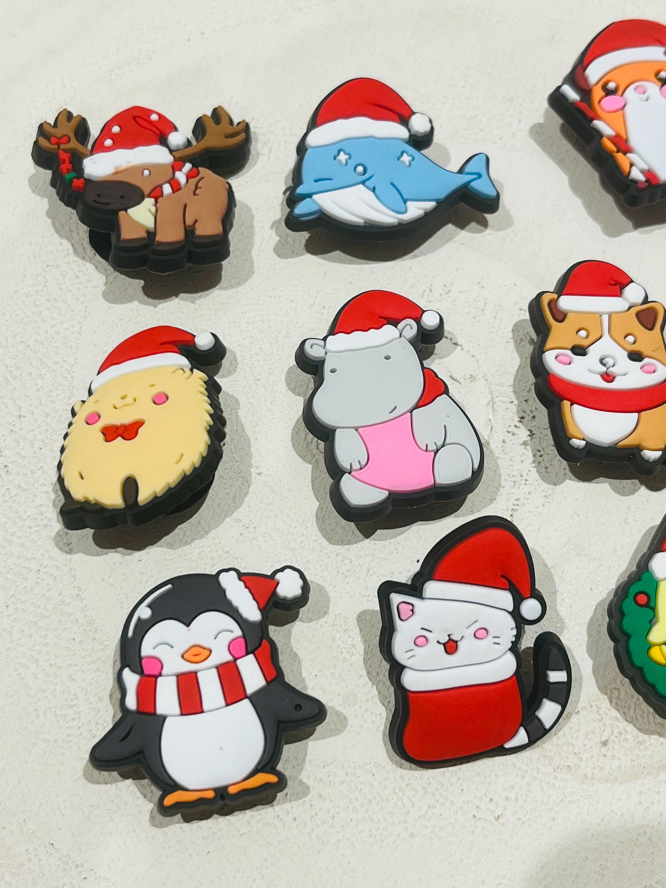 set of 10 animal christmas croc charms