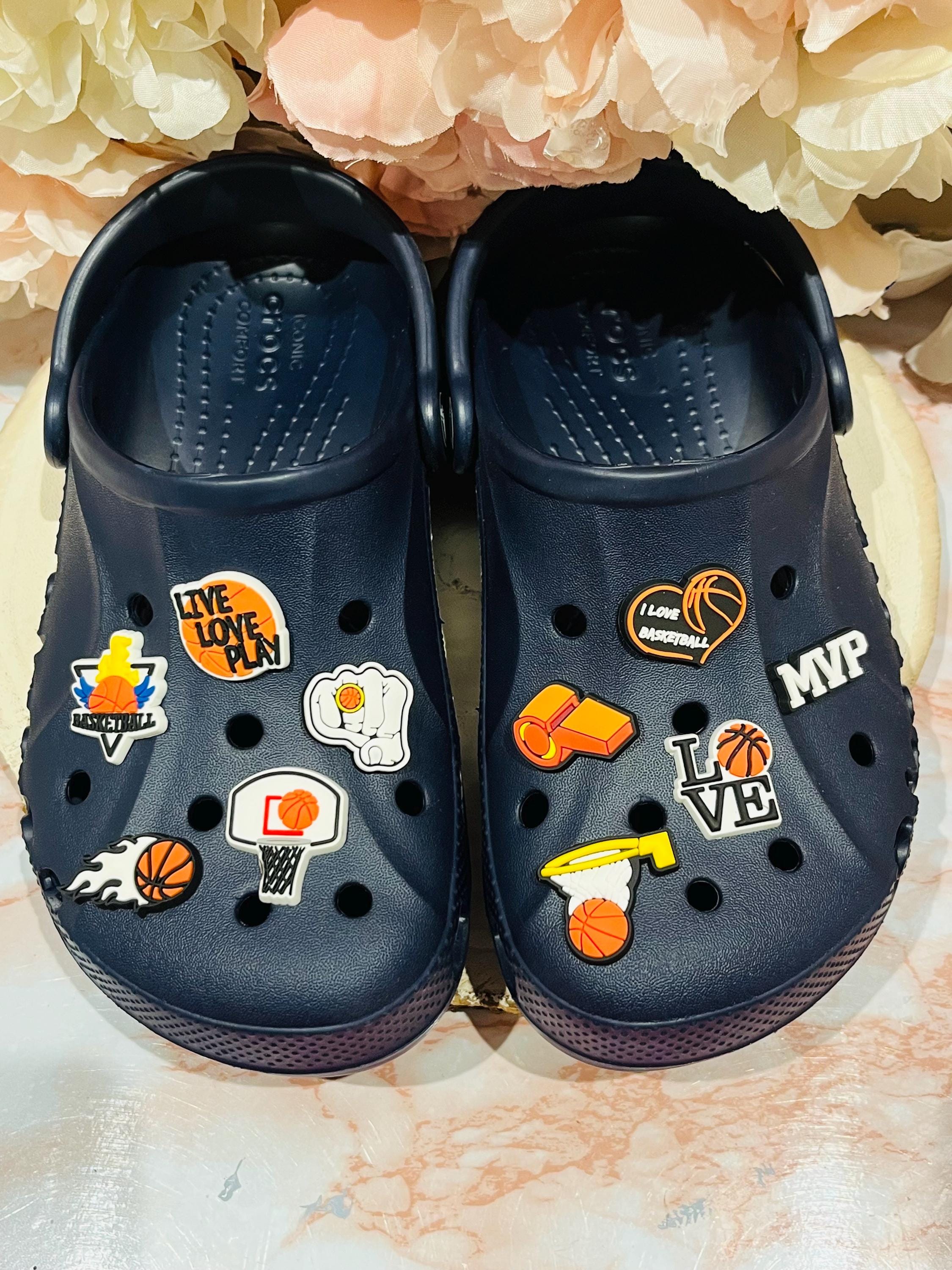 Basketball Croc Charms: Sport Shoe Clog Pins, Set of 10