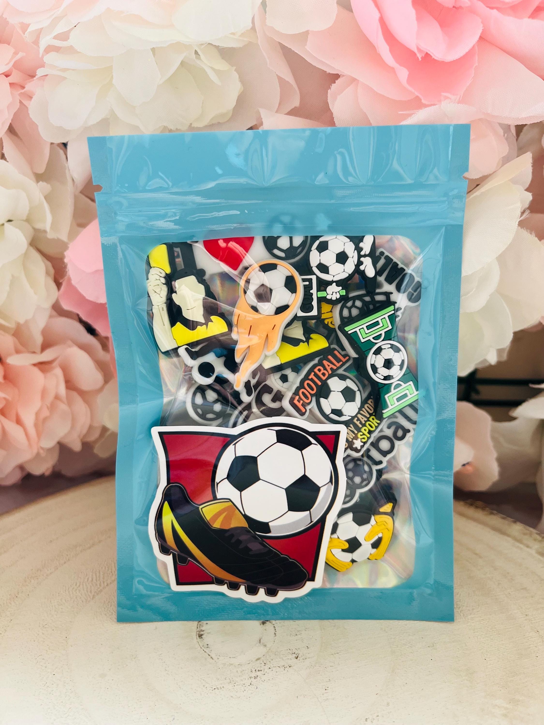 Football Clog Charms: Boys Party Shoe Decoration, 19-Piece Set