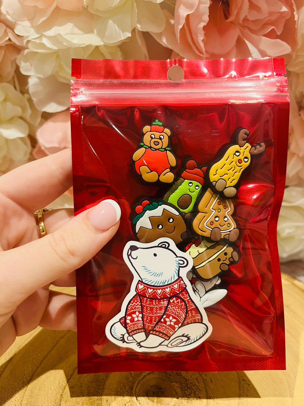 Christmas Jelly Cat Croc Charms: Xmas Eve Box Fillers - Pack of 8