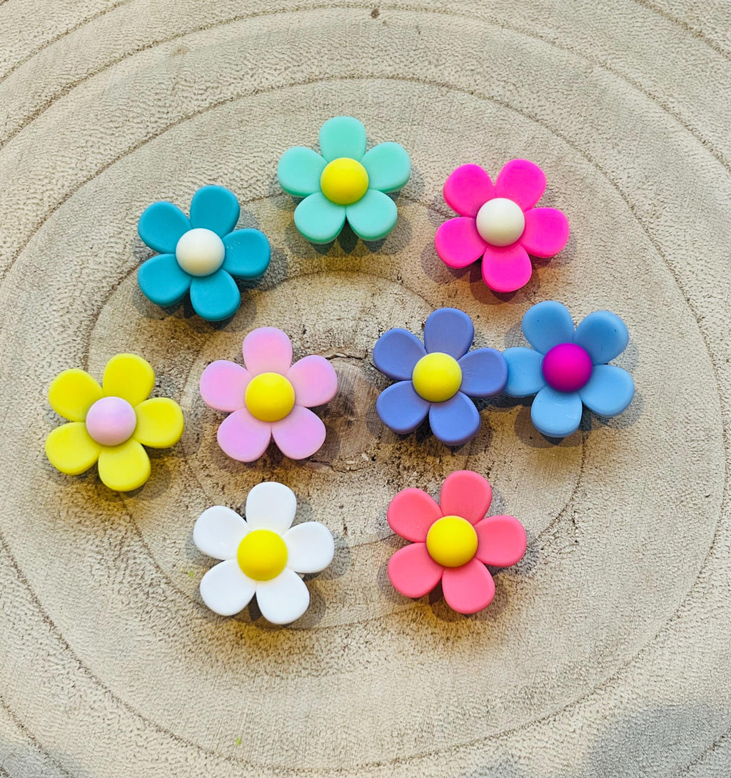 Multicolor Flower Croc Charms: Shoe Accessories, 9-Piece Set