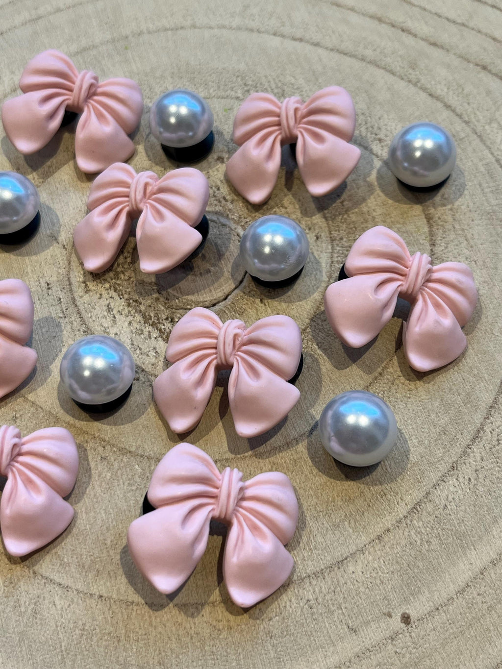 pearl and bow croc charm set decorative shoe charms (pack of 14)