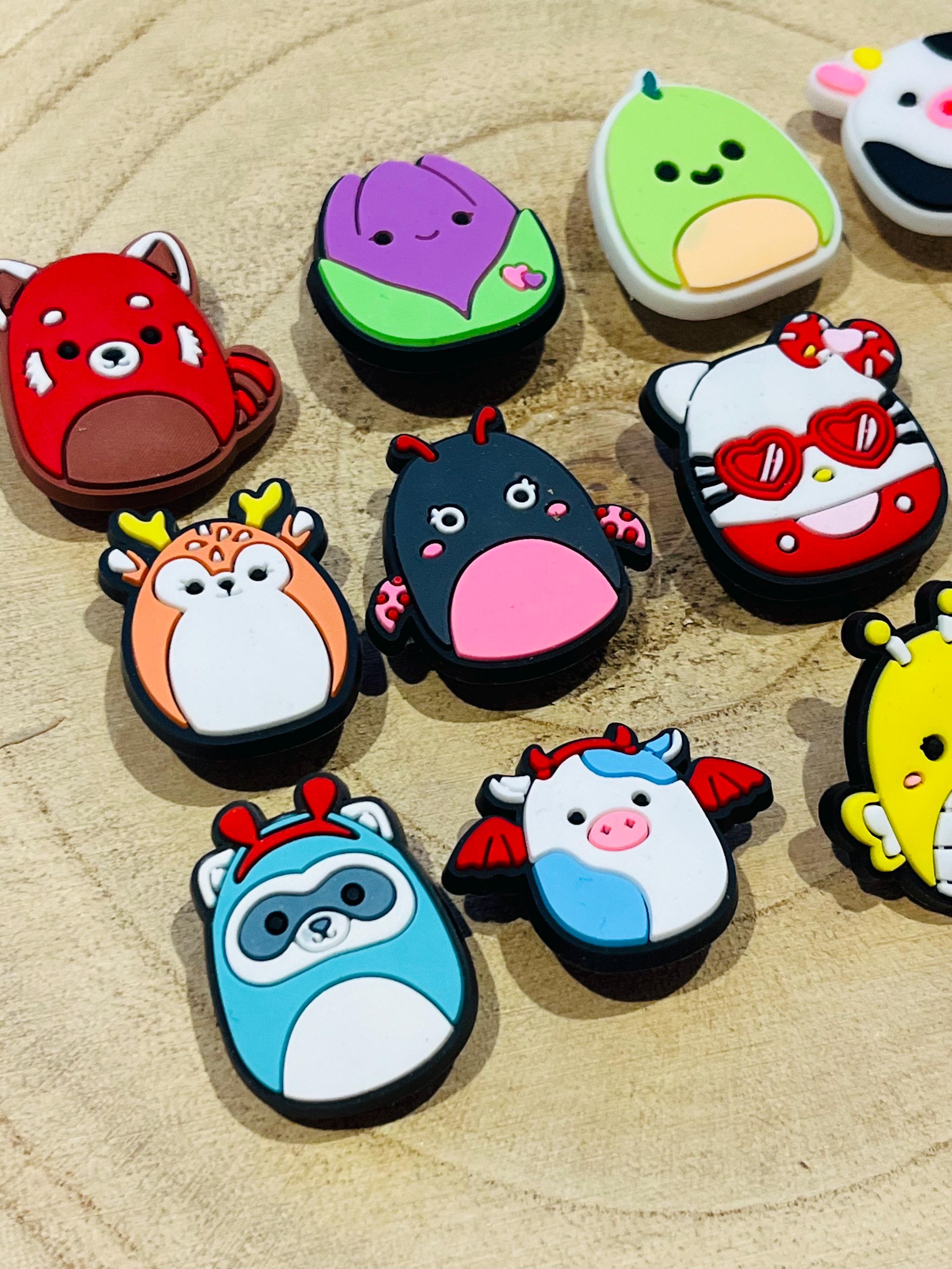 Squish Mellow Croc Charms: Animal Shoe Accessories - Set of 12