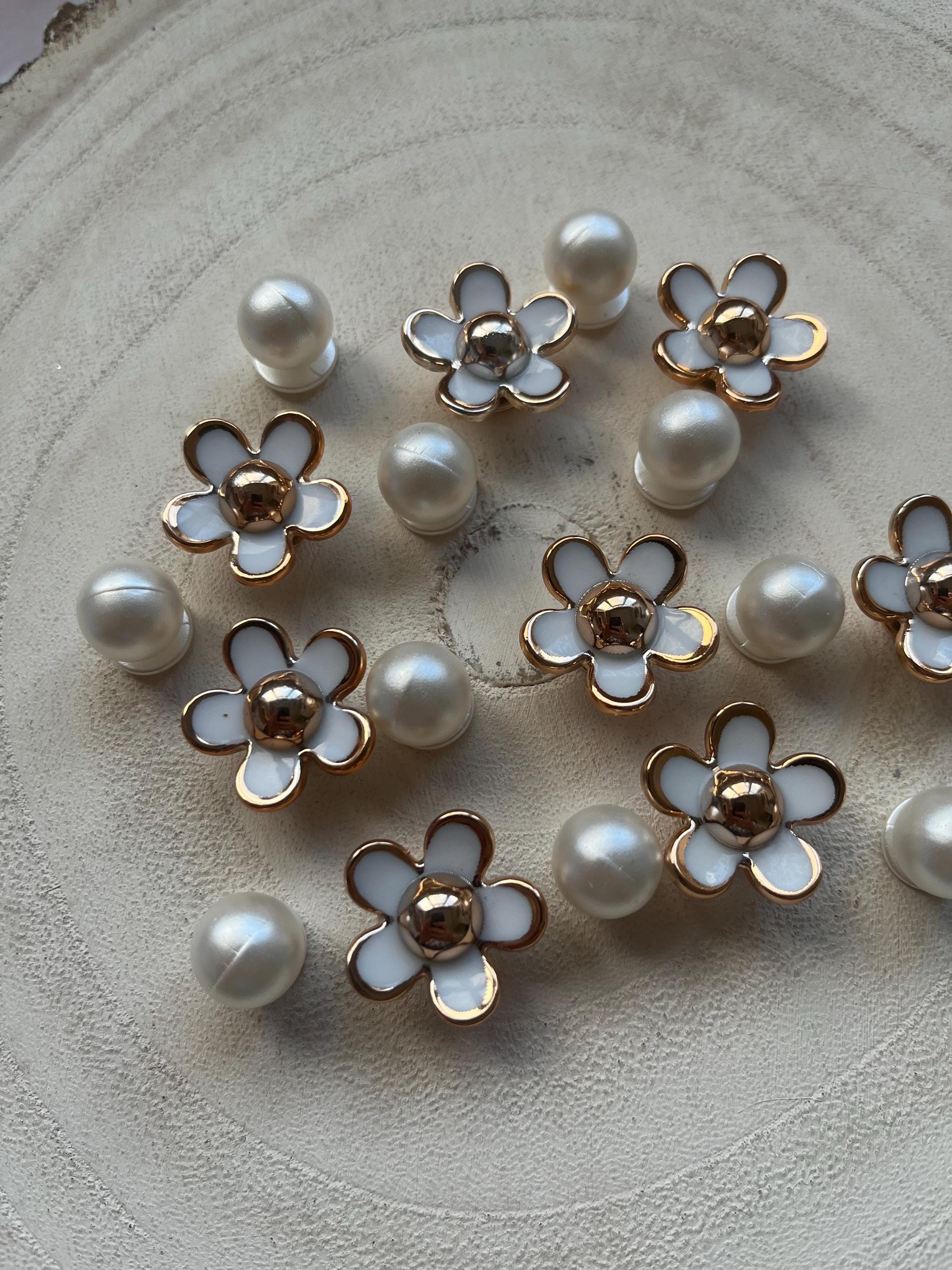 Pearl & Flower Croc Charms - Set of 18 PVC Shoe Decorations