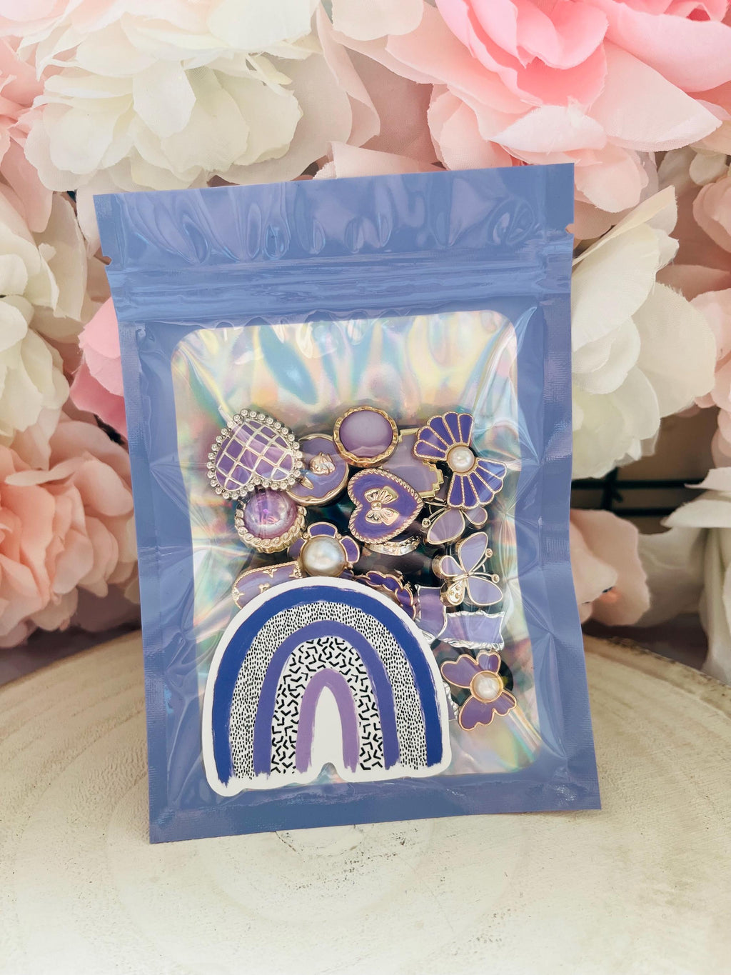 Lilac Croc Charms: Girly Purple Shoe Accessories Bundle