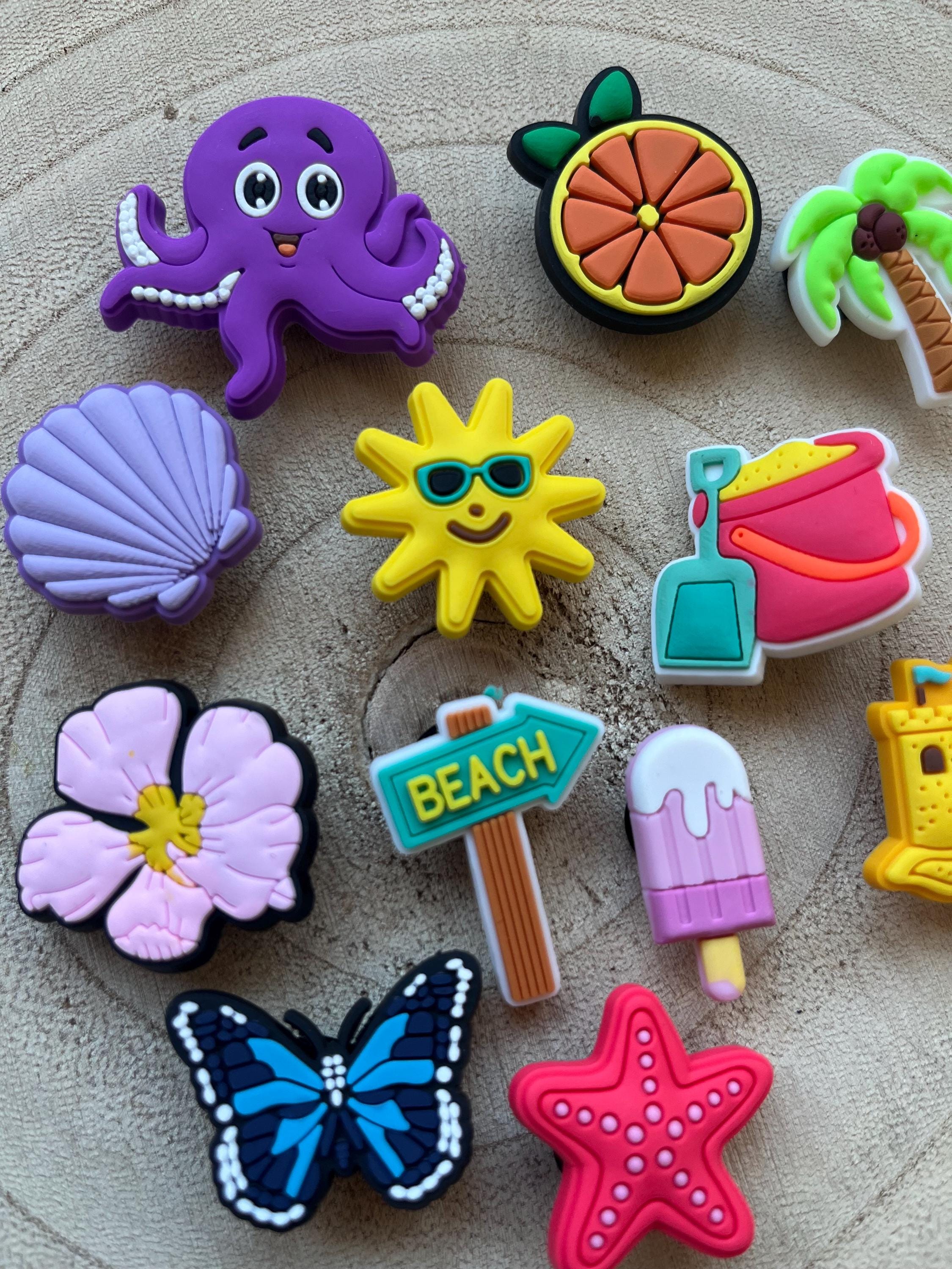 Beach Holiday Croc Charms: Summer Shoe Accessories - Set of 12