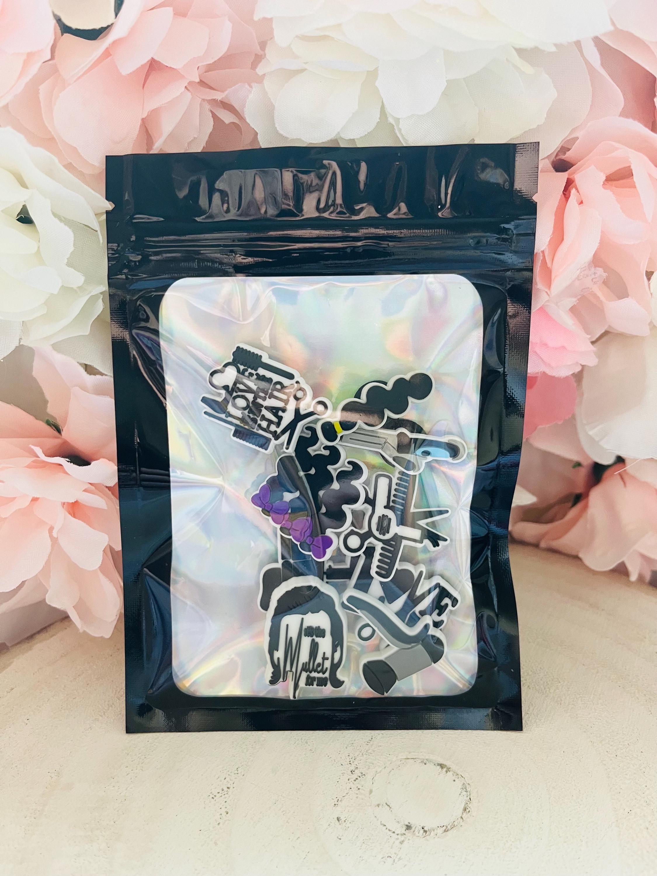 hairdresser gift | pvc shoe charms for hairdressers hair dryer hair tongs scissors