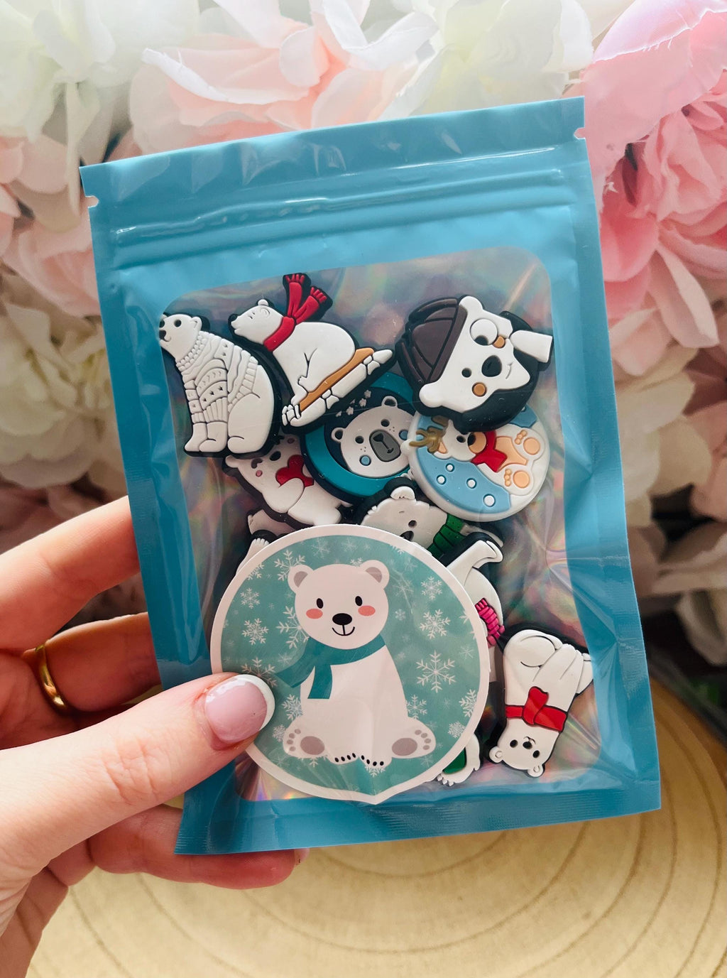 Polar Bear Croc Charms: Christmas Clog Accessories, 14-Piece Set