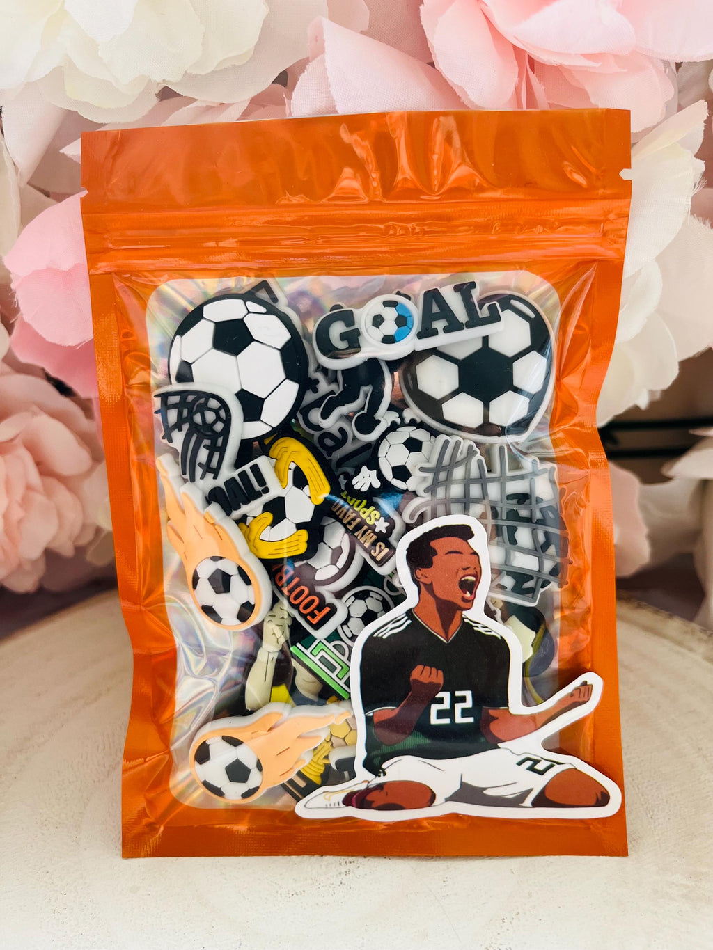 Football Shoe Charms: Soccer Clog Accessories, Sport Gift (19 Piece Set)