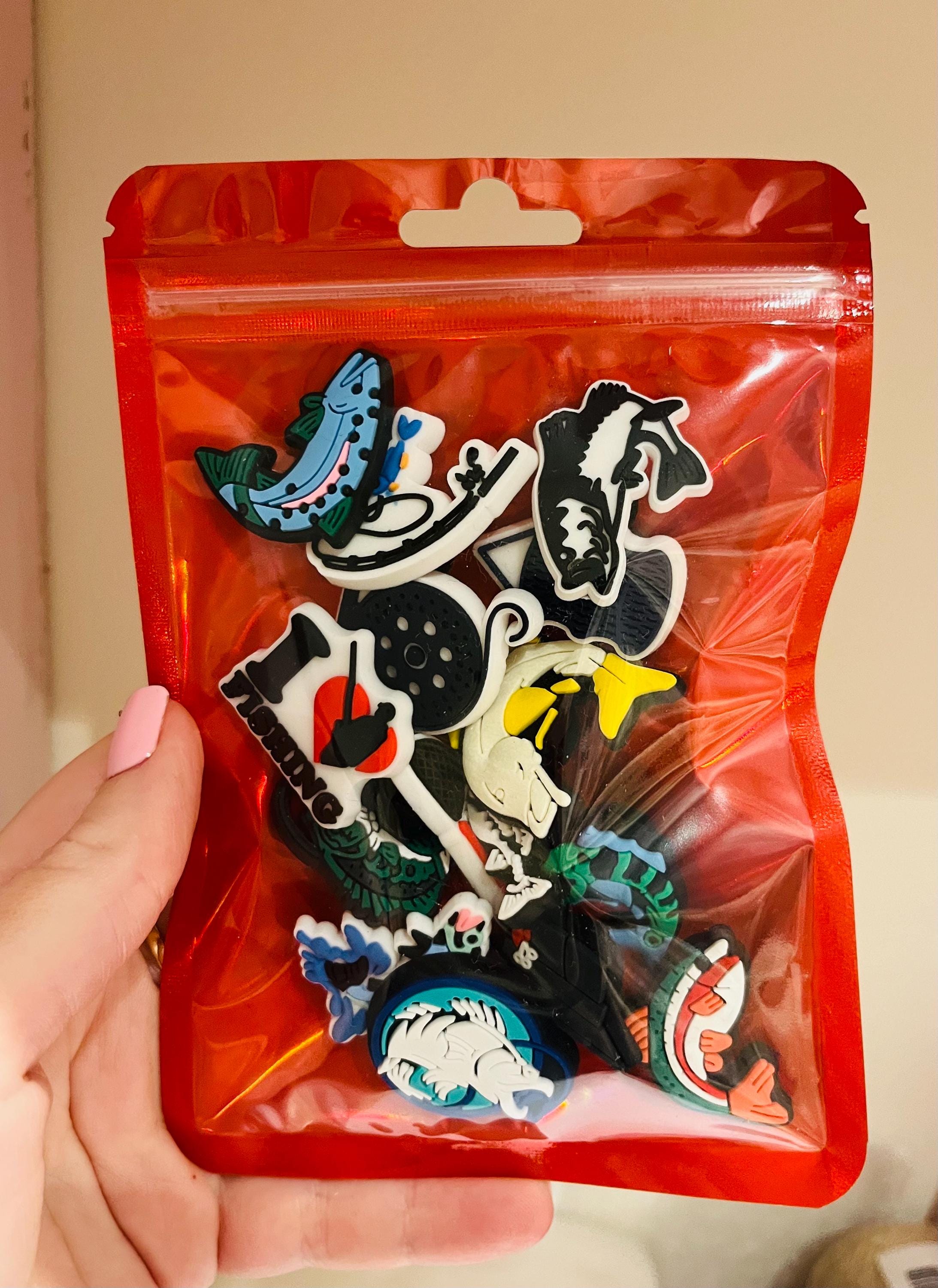 Fishing Croc Charms: 15-Piece Fisherman Shoe Accessories