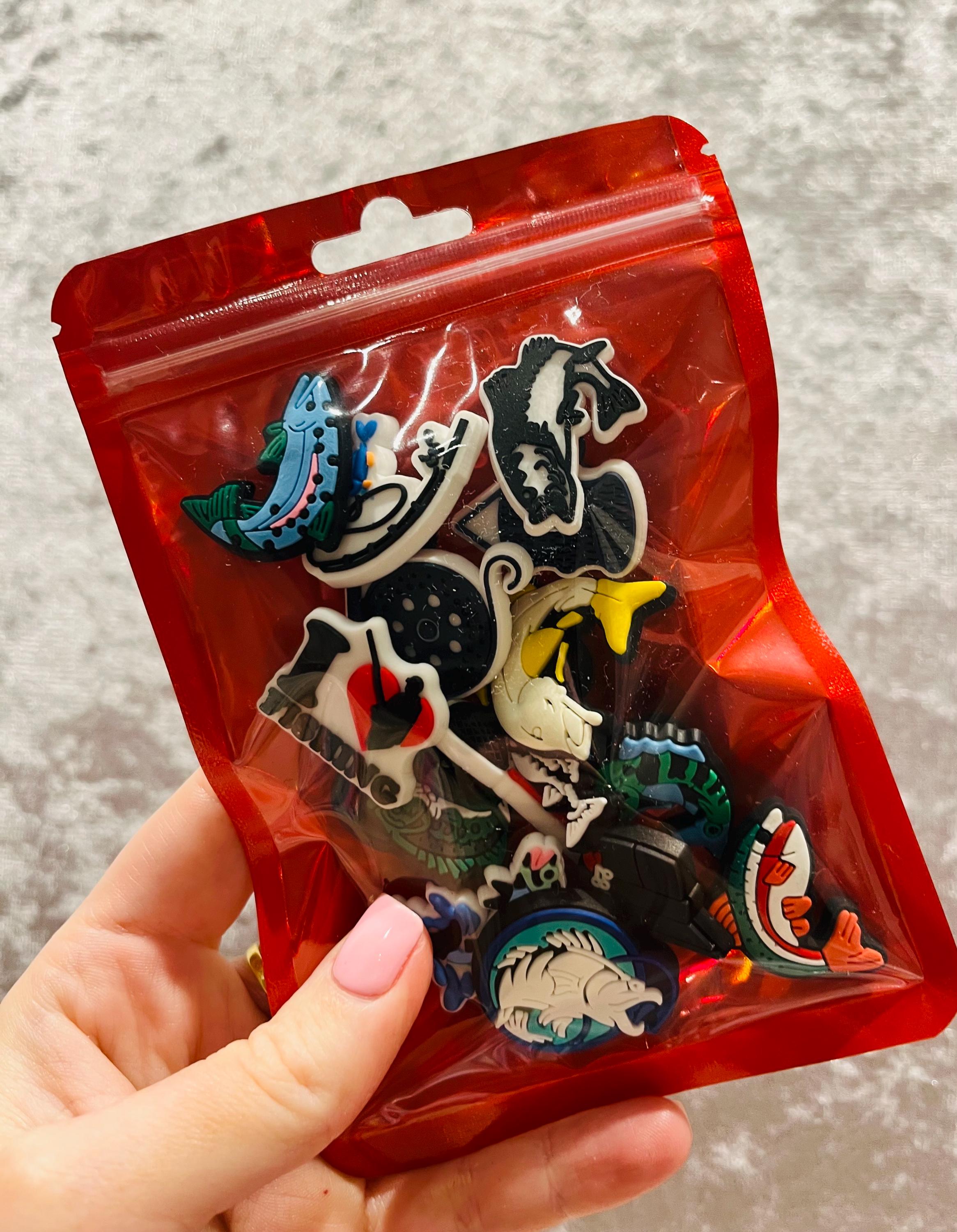 Fishing Croc Charms: 15-Piece Fisherman Shoe Accessories