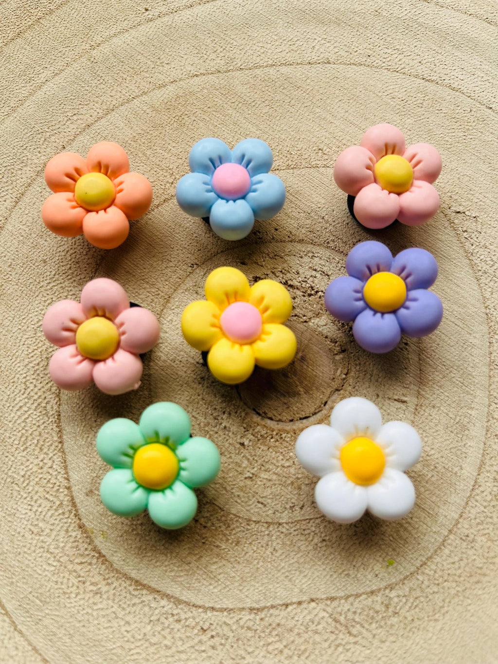 Pastel Flower Croc Charms - Set of 8 Girly Shoe Accessories