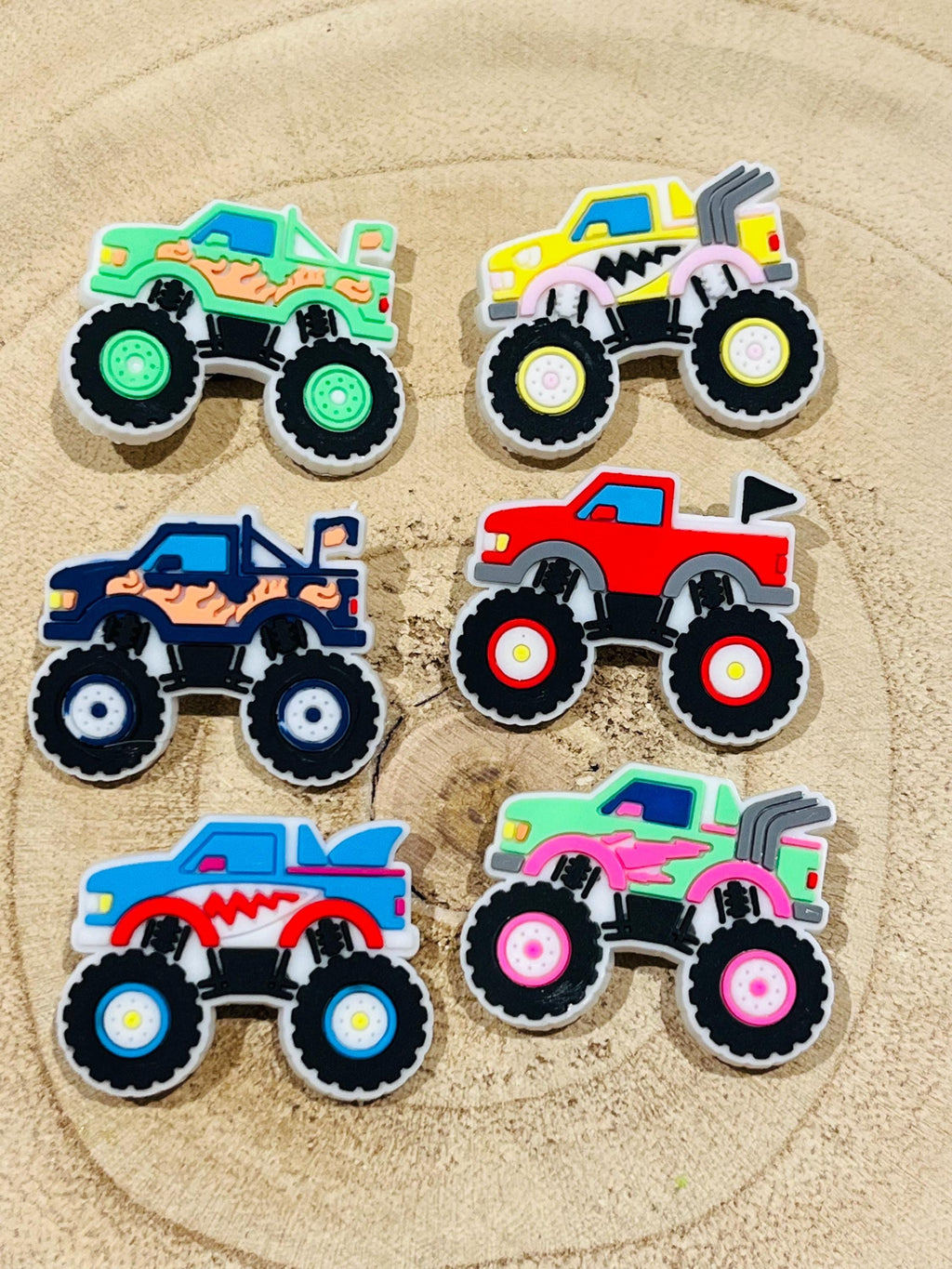 Monster Truck Croc Charms: Boys PVC Shoe Decoration (Pack of 6)