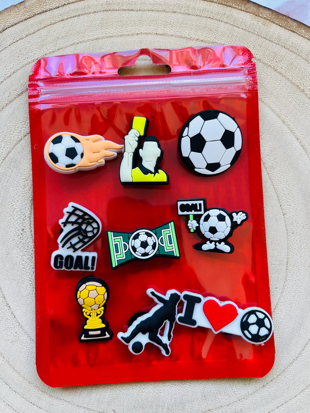 Football Croc Charms: Summer Holiday Shoe Clog Decorations