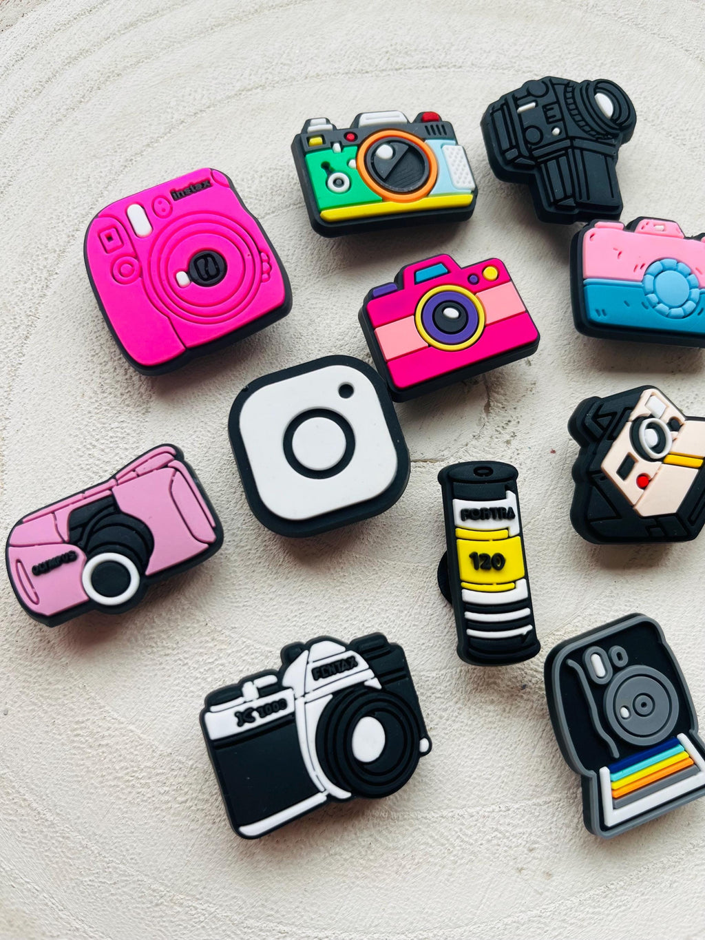 Set of 12 Photography Camera Photo Croc Charms | Gifts For Photographers |
