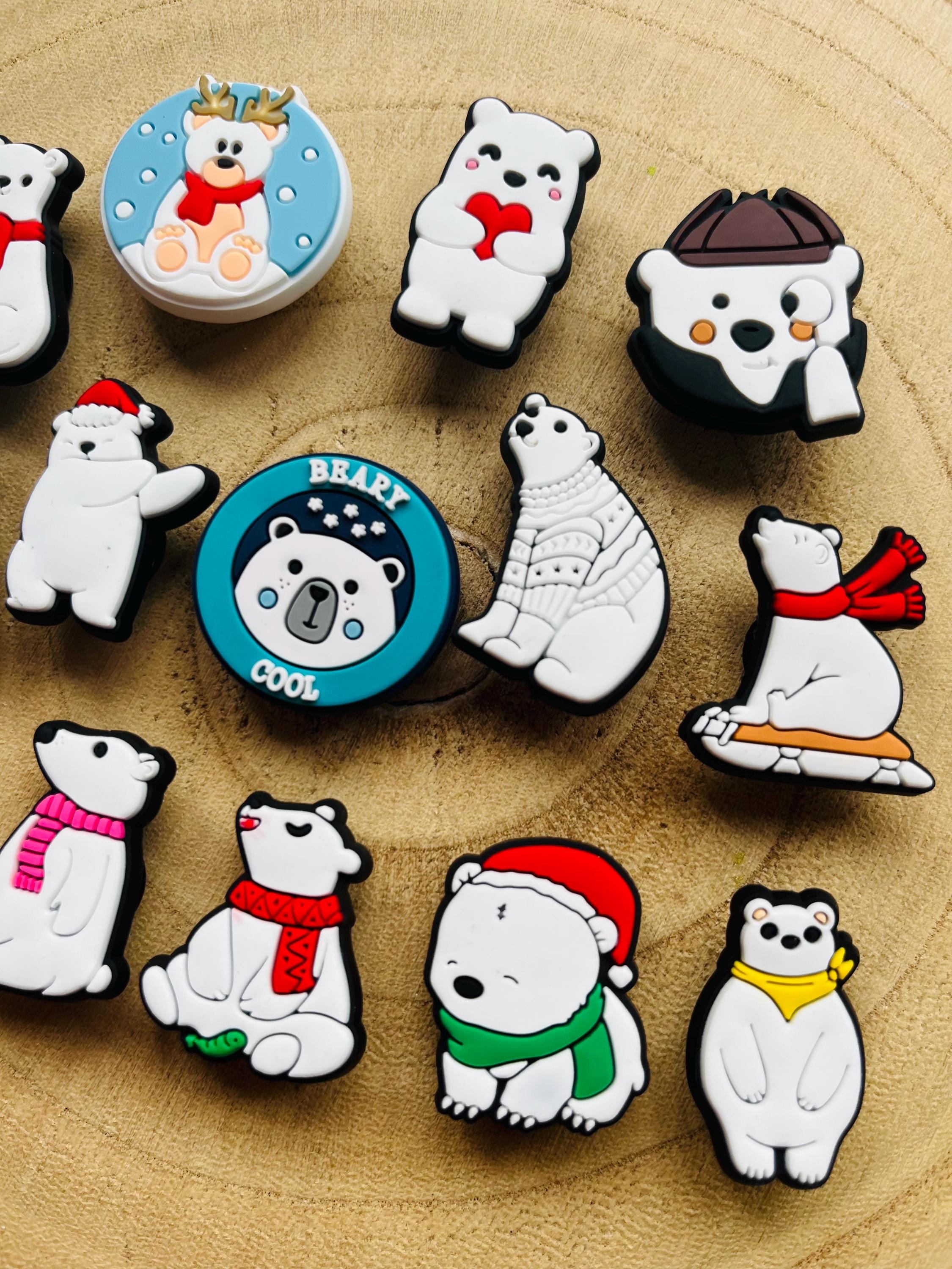 Polar Bear Croc Charms: Christmas Clog Accessories, 14-Piece Set