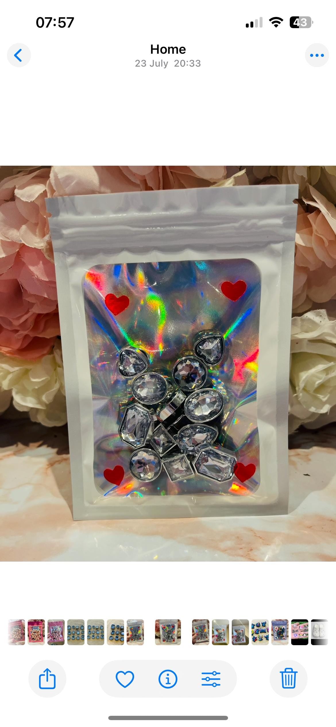 Diamonte Croc Charms - Sparkly Bling Shoe Accessories - 12 Pack