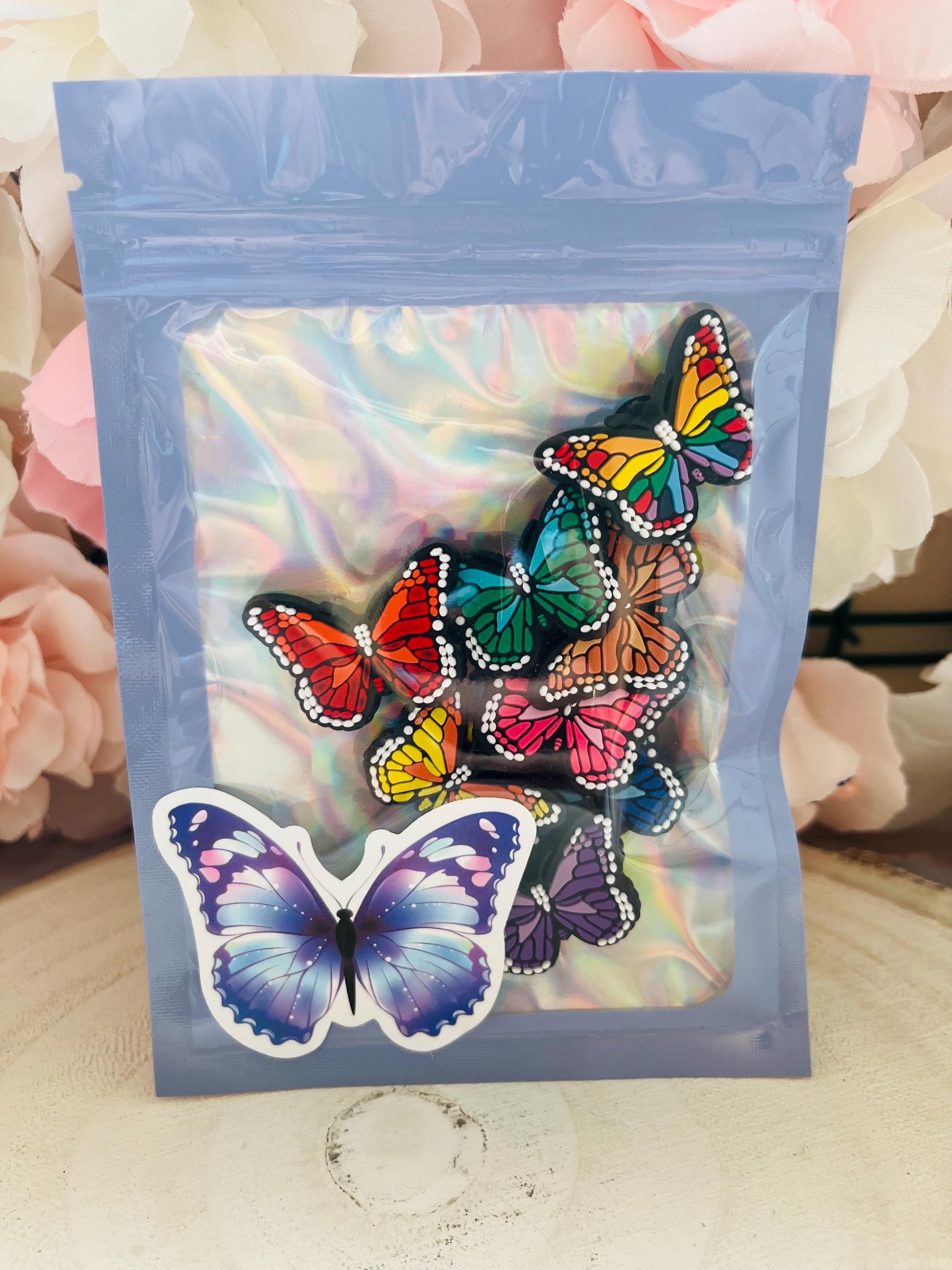 butterfly croc charm set of 8