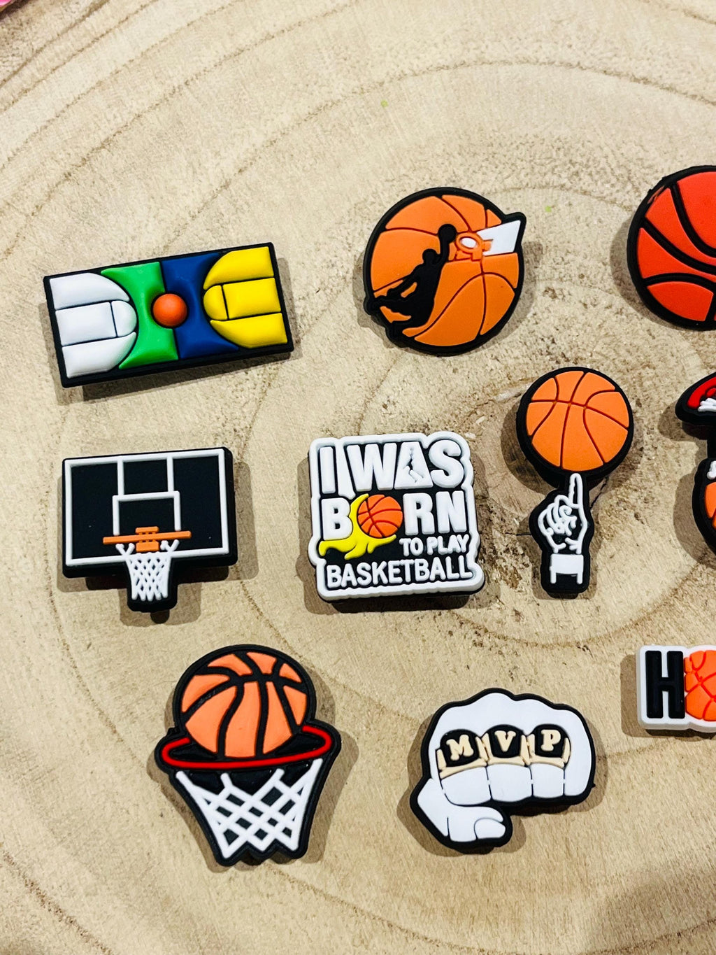 Pack of 10 Boys Basketball Croc Shoe Charms