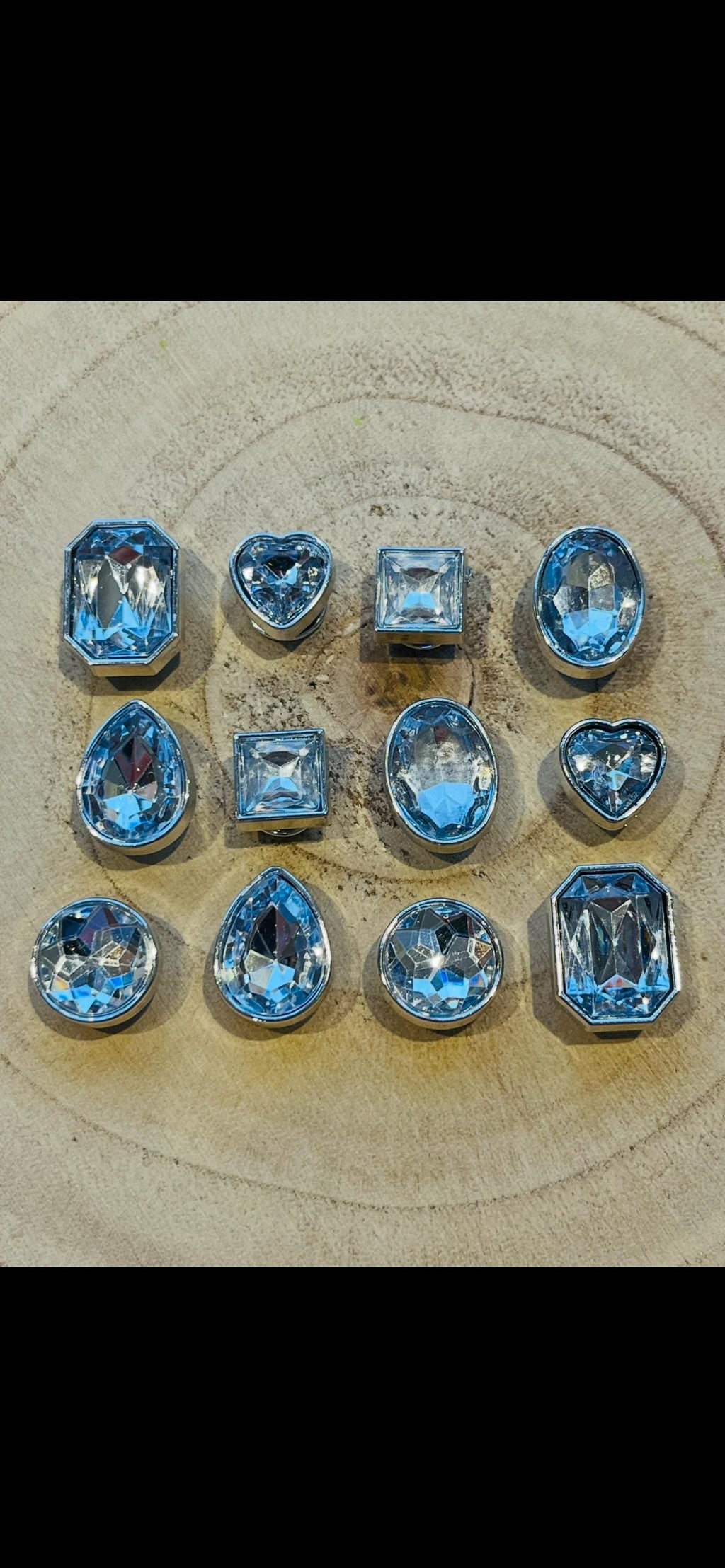 Diamond Croc Charms - Sparkly Shoe Accessories - Set of 12