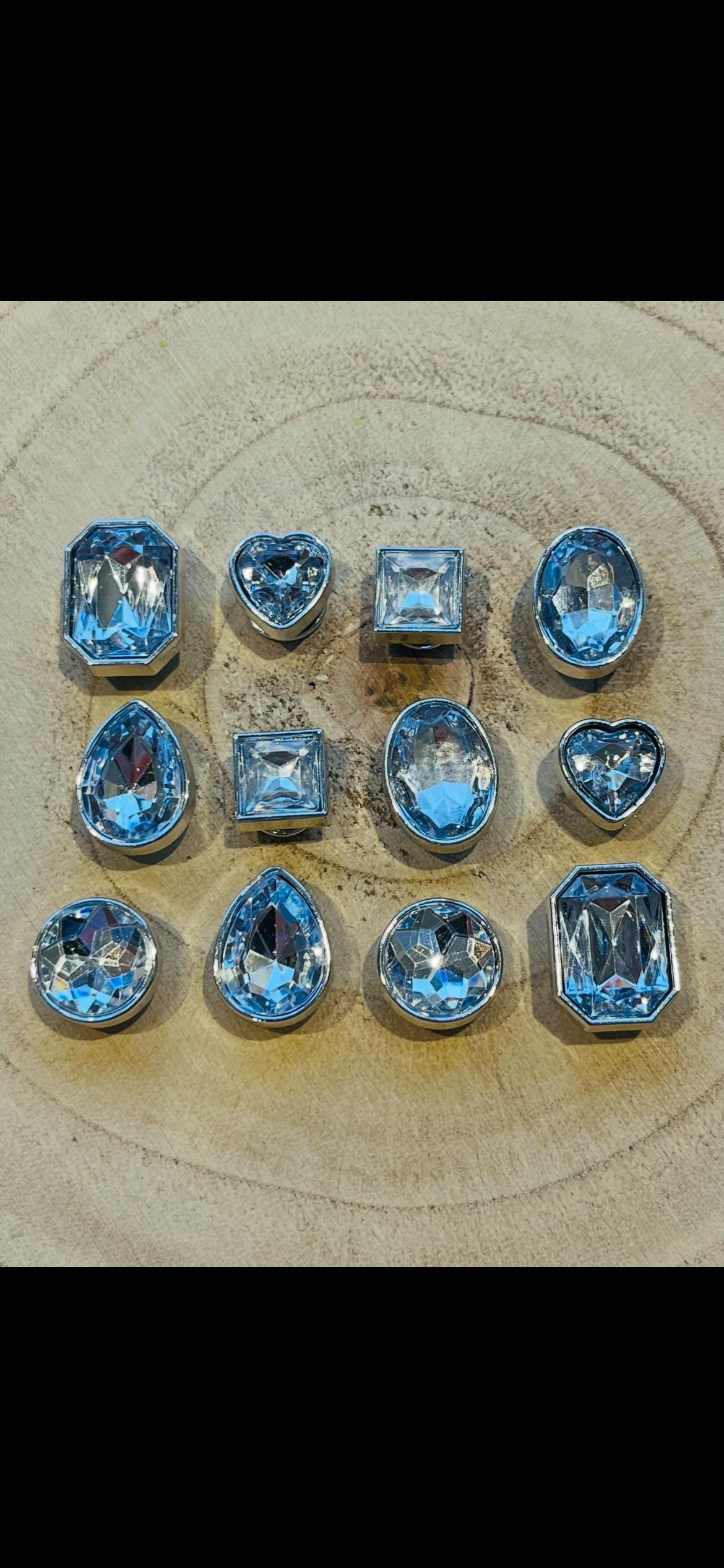 Diamond Croc Charms - Sparkly Shoe Accessories - Set of 12