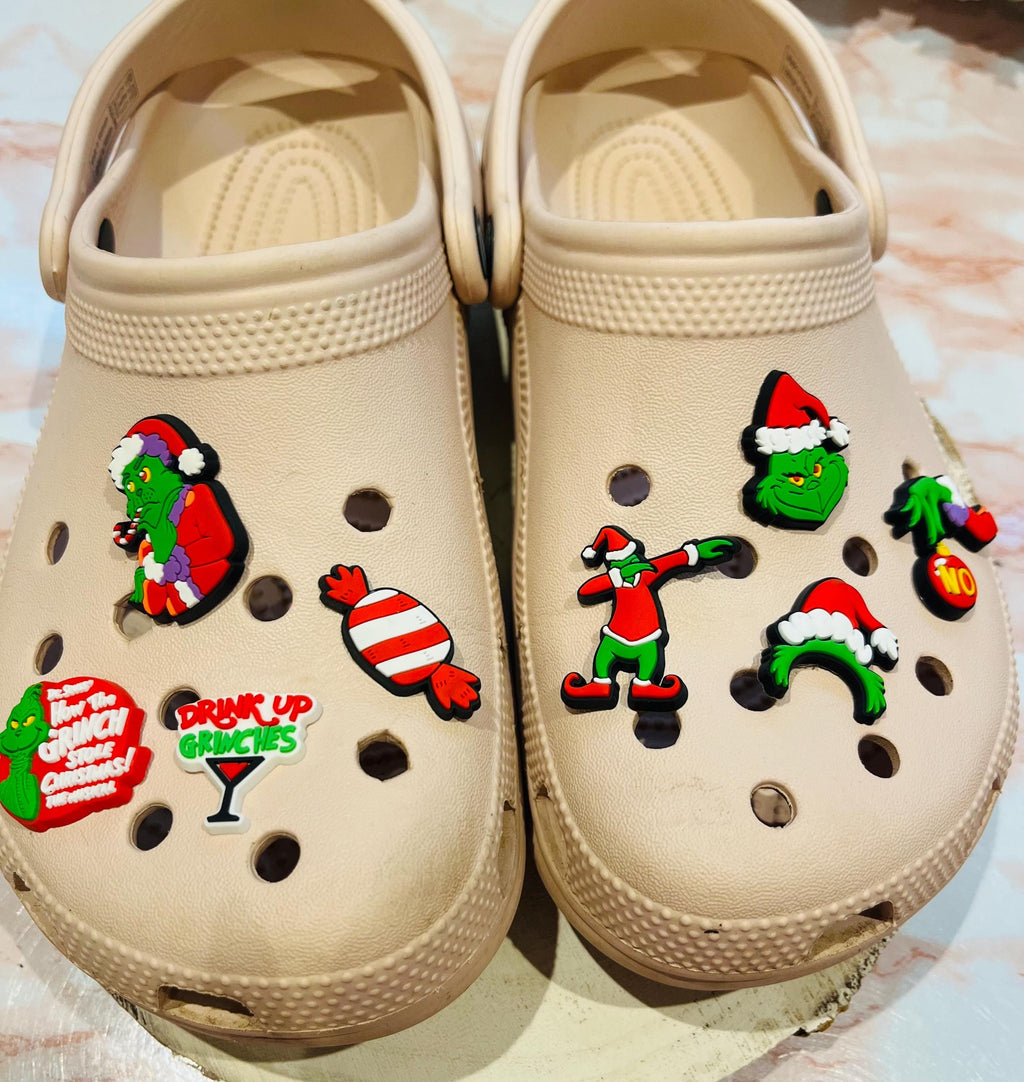 Set of 8 The Grinch Christmas Croc Charms