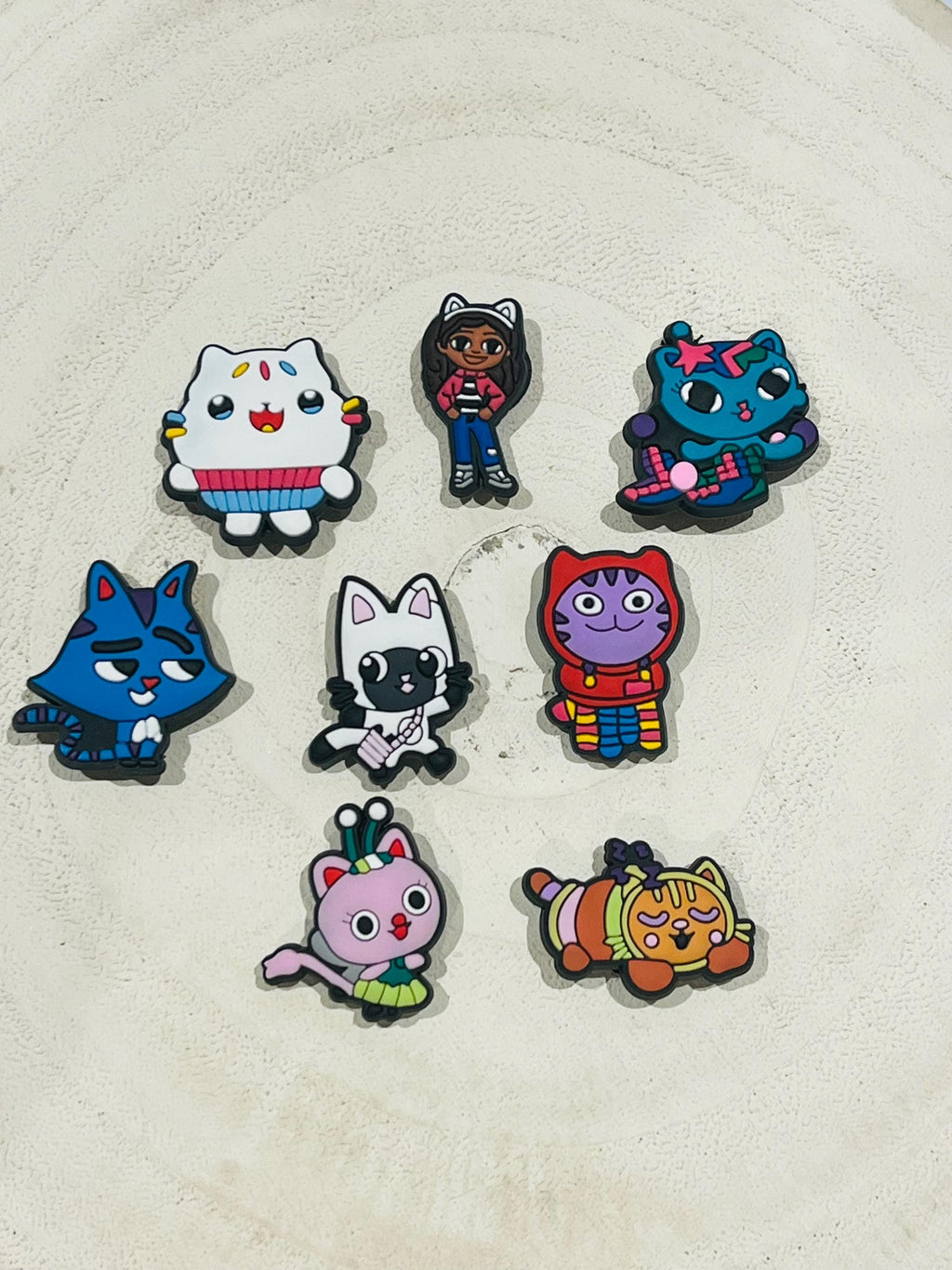 Set of 8 Gabby Dolls House Croc Charms