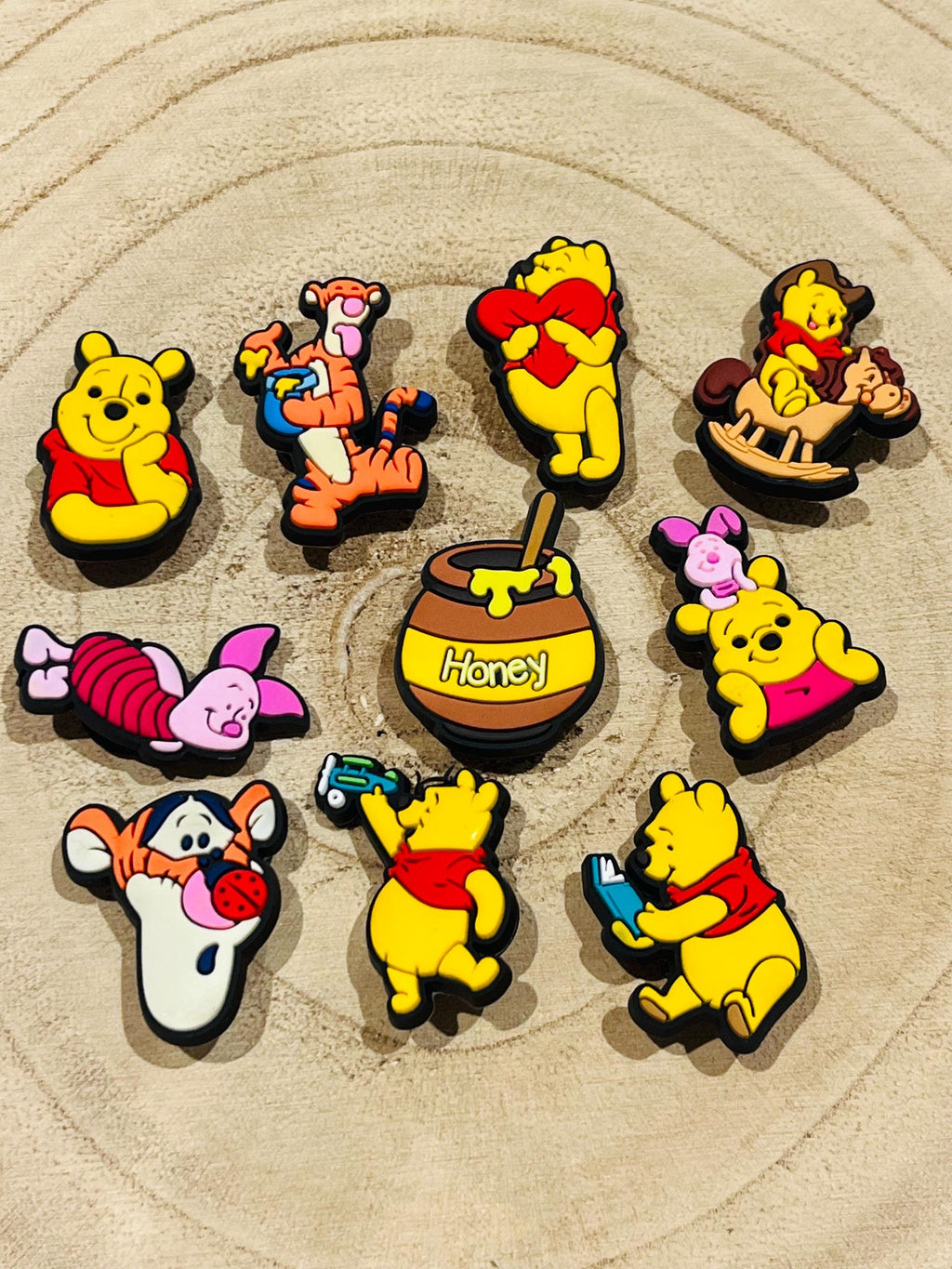 Winnie The Pooh Jibbitz | Pack of 10 | Fashion Shoe Accessories | Disneyland Croc Charms