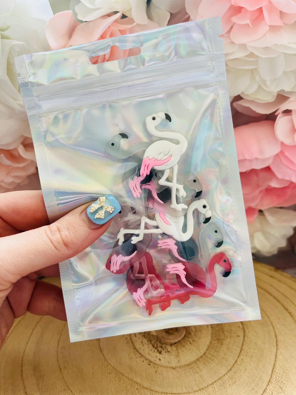 Flamingo Croc Charms: Pink Bird Shoe Decoration, Pack of 8