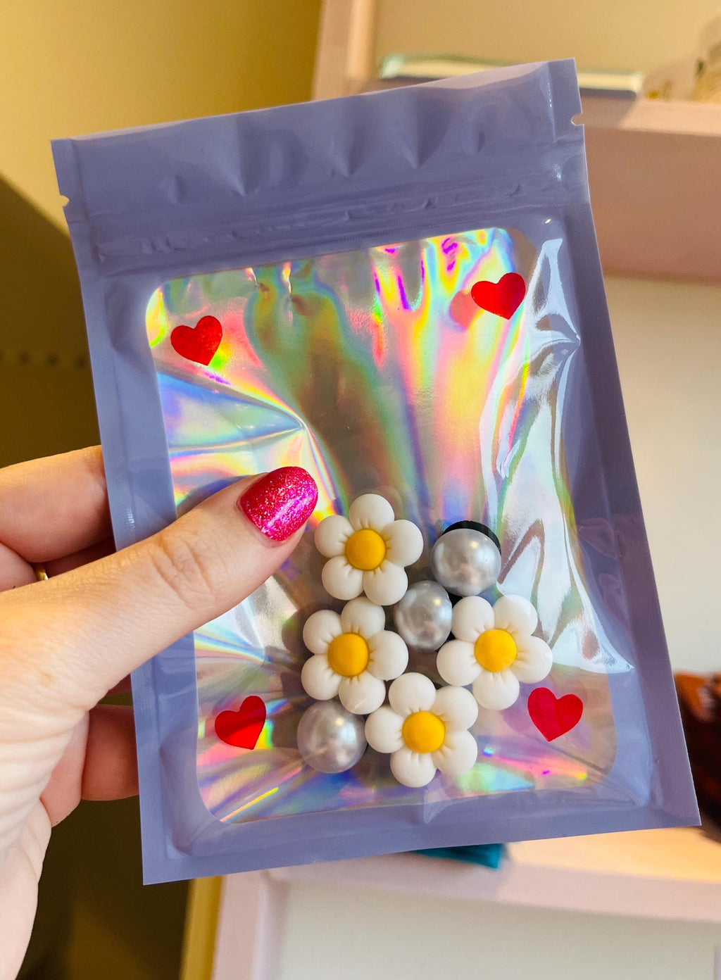 Pearl & Daisy Croc Charms - Set of 7 Pretty Flower Shoe Accessories