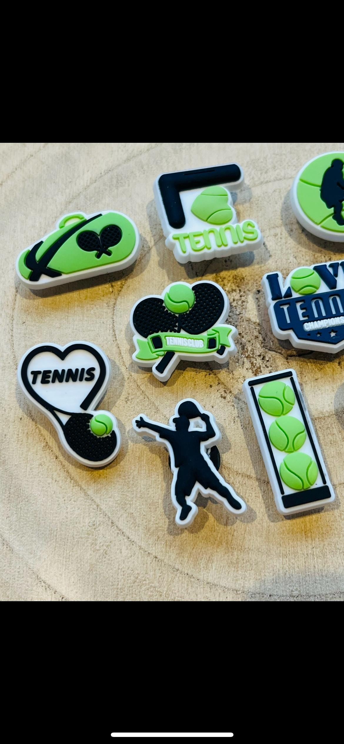 Tennis Croc Charms - 9 Piece PVC Shoe Clip Set - Tennis Lover Gift