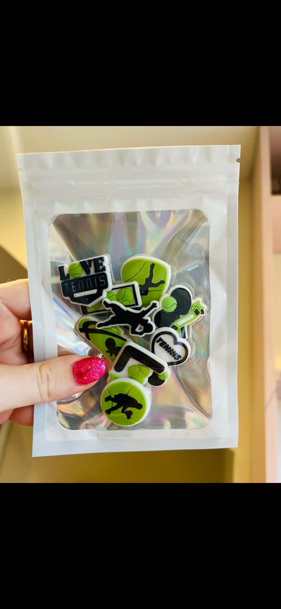 Tennis Sport Padel Croc Charms Set of 9 PVC Shoe Clips