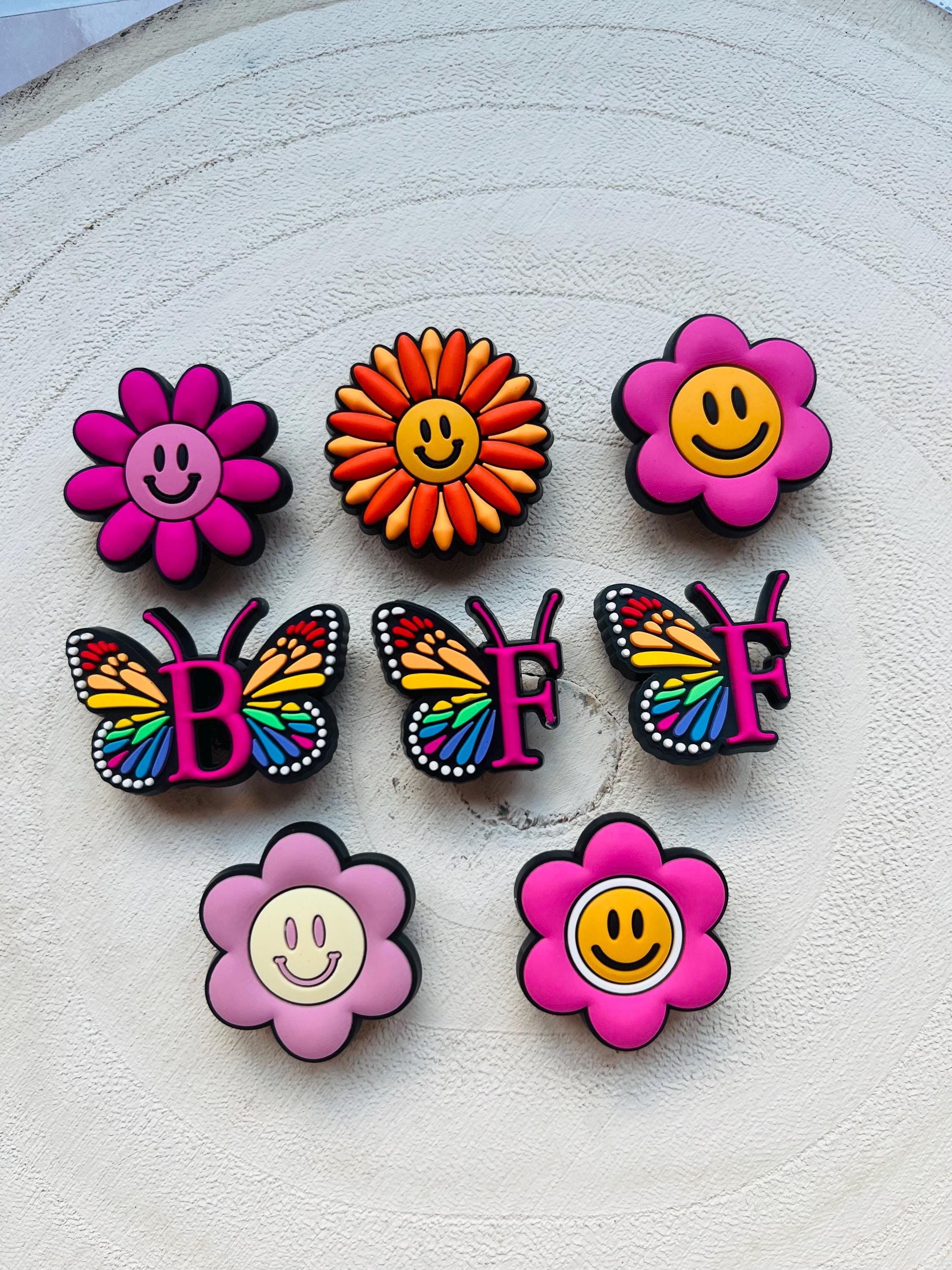 BFF Croc Charms: Flower & Butterfly Shoe Charms - Pack of 8