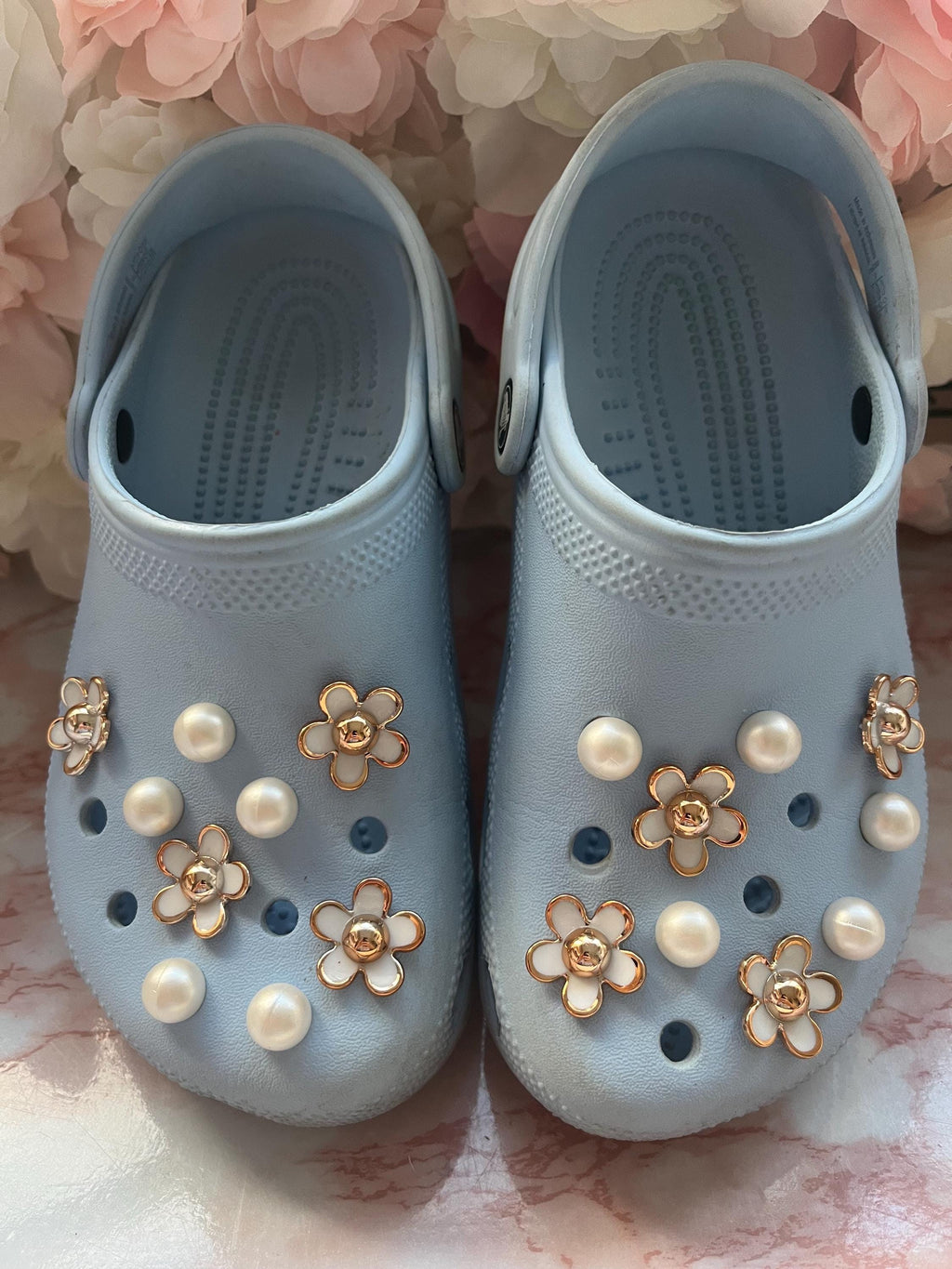 Pearl & Flower Croc Charms, Shoe Accessories Set (18 pc)