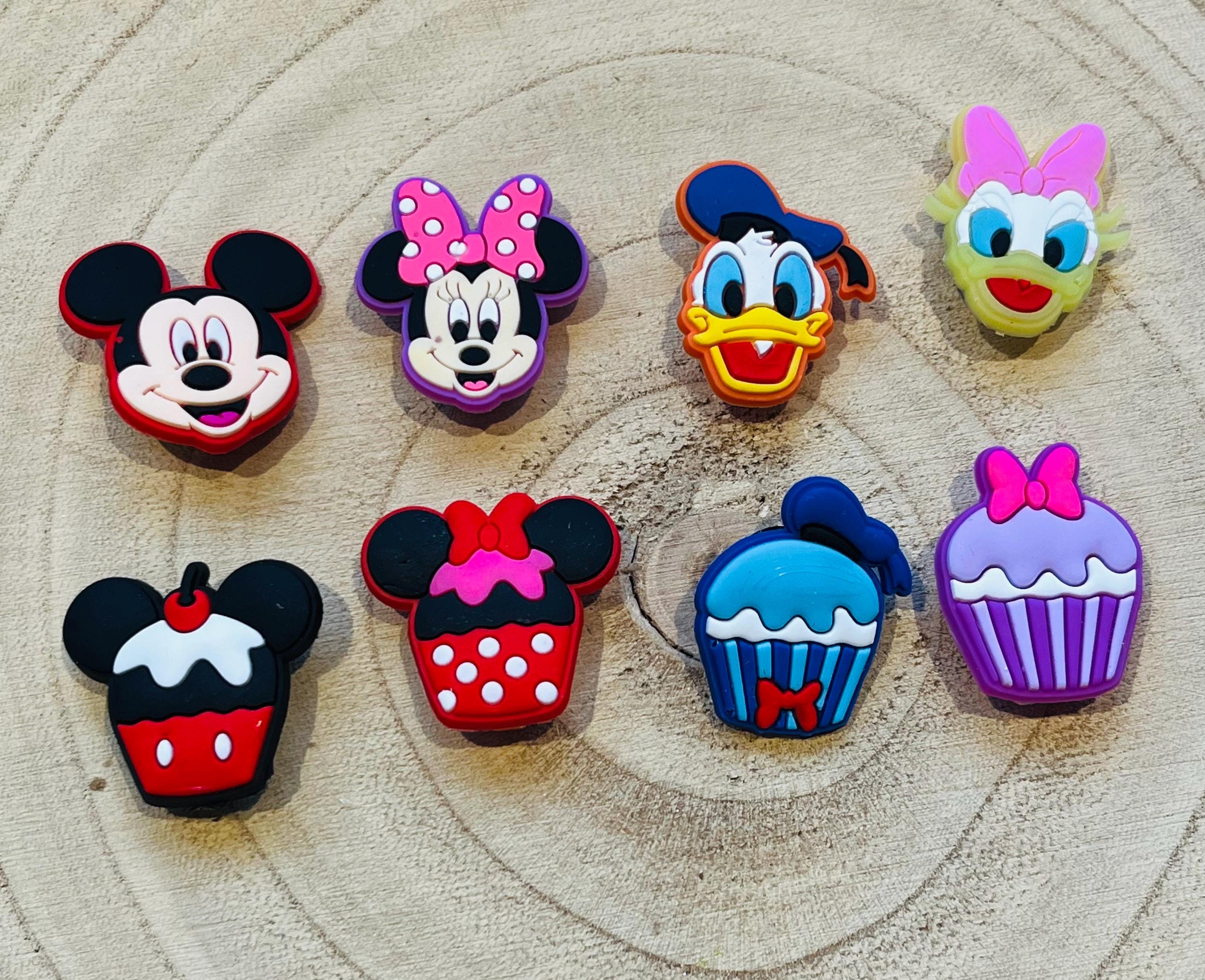 Pack of 8 Croc Disney Croc Charms | Mickey Mouse Croc Chams | Minnie Croc Charms | Daisy and Donald Croc Charms | Cupcake Croc Charms |
