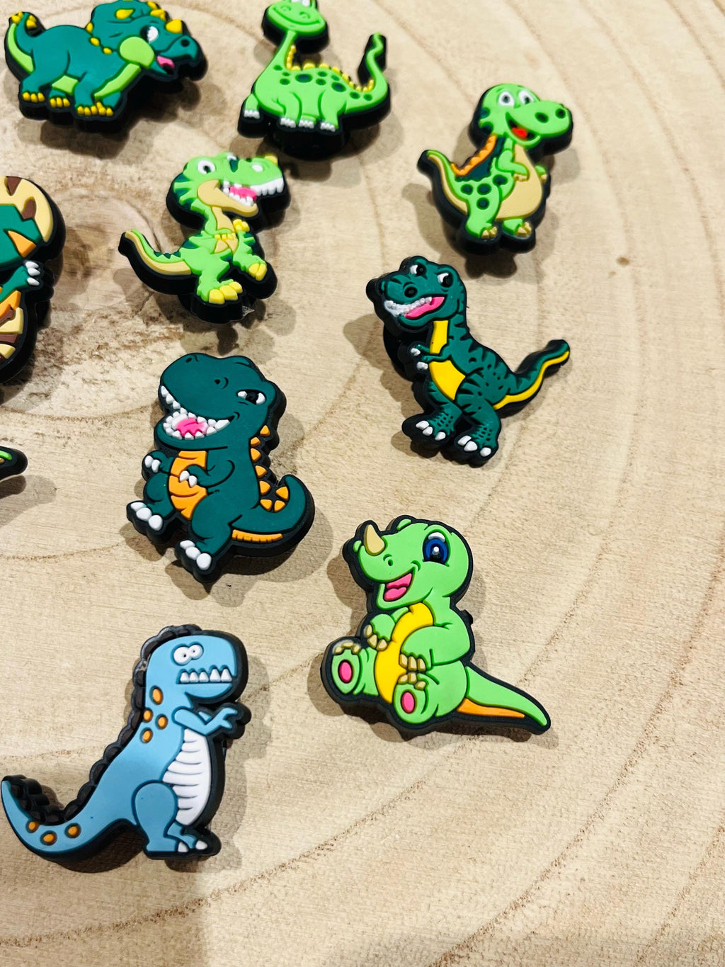 Dinosaur Croc Charms: 14-Piece PVC Shoe Accessories Bundle