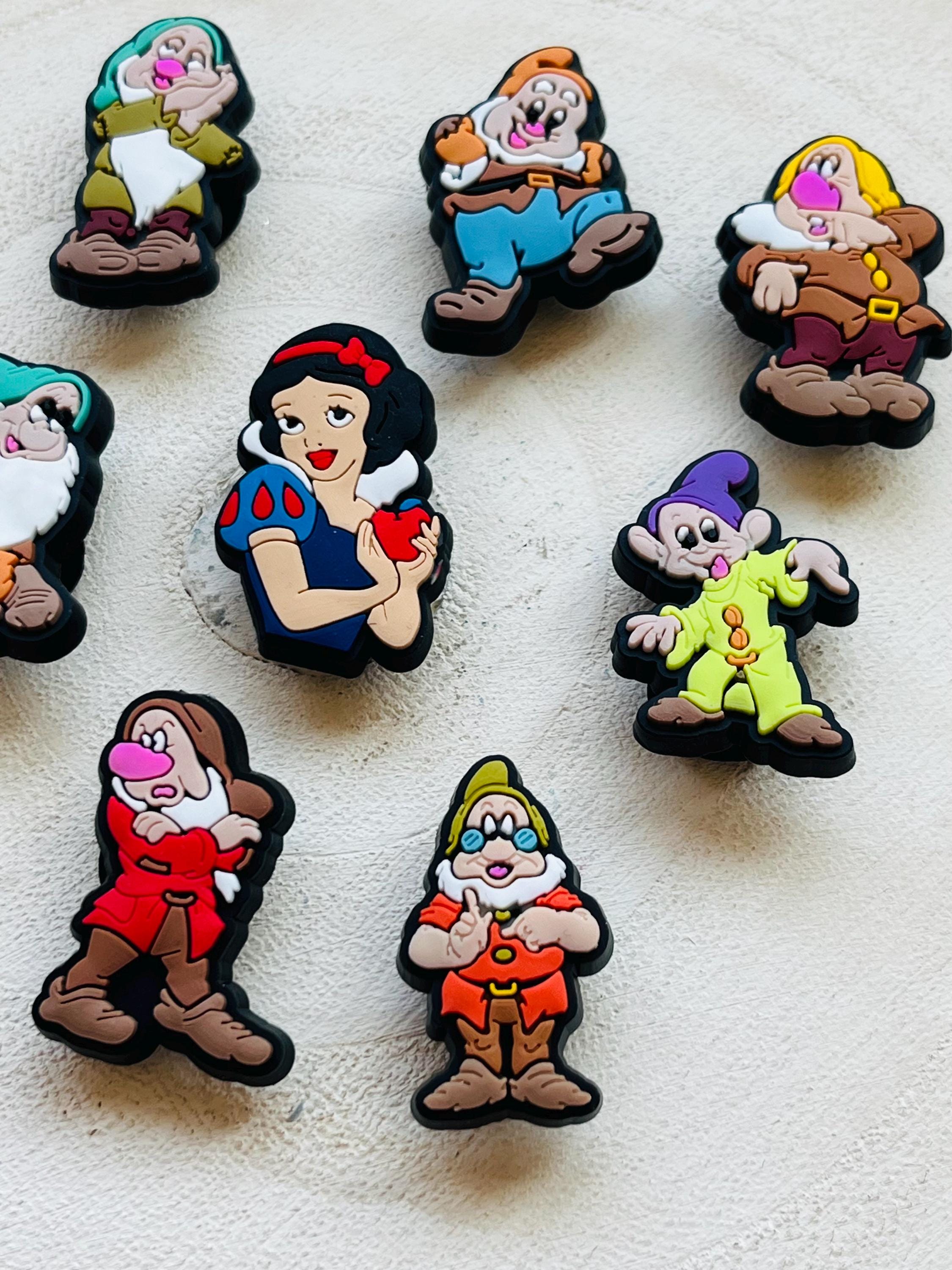 Snow White Croc Charm Pack Set of 8 | Seven Dwarfs & Snow White | Disney Croc Charms | Disneyland | Shoe Accessories | Clogs | Girls Crocs