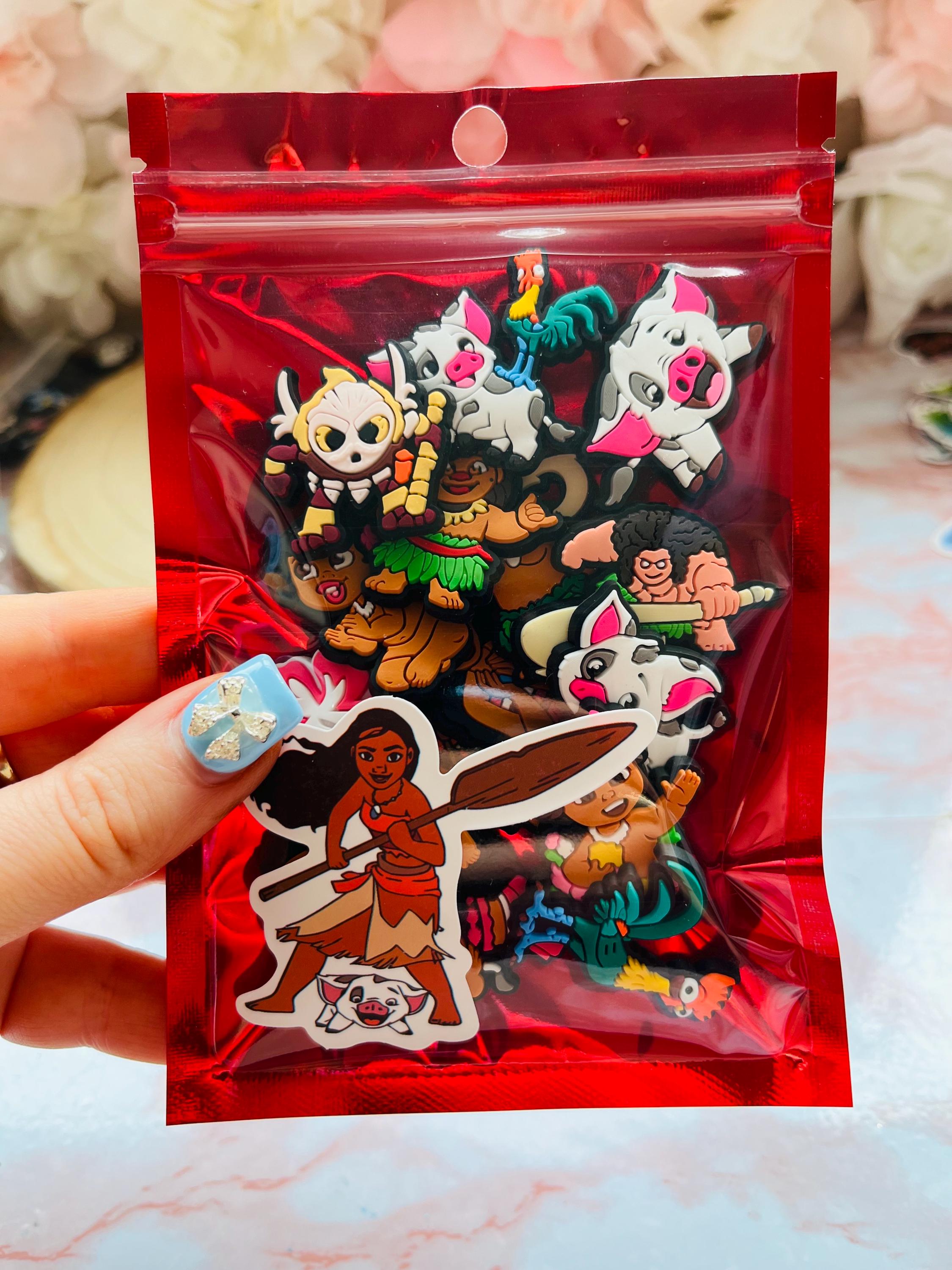 Set of 15 Moana Disney Croc Charms | Shoe Fashion Accessories | Moana Jibbitz | Shoe Charms For Crocs