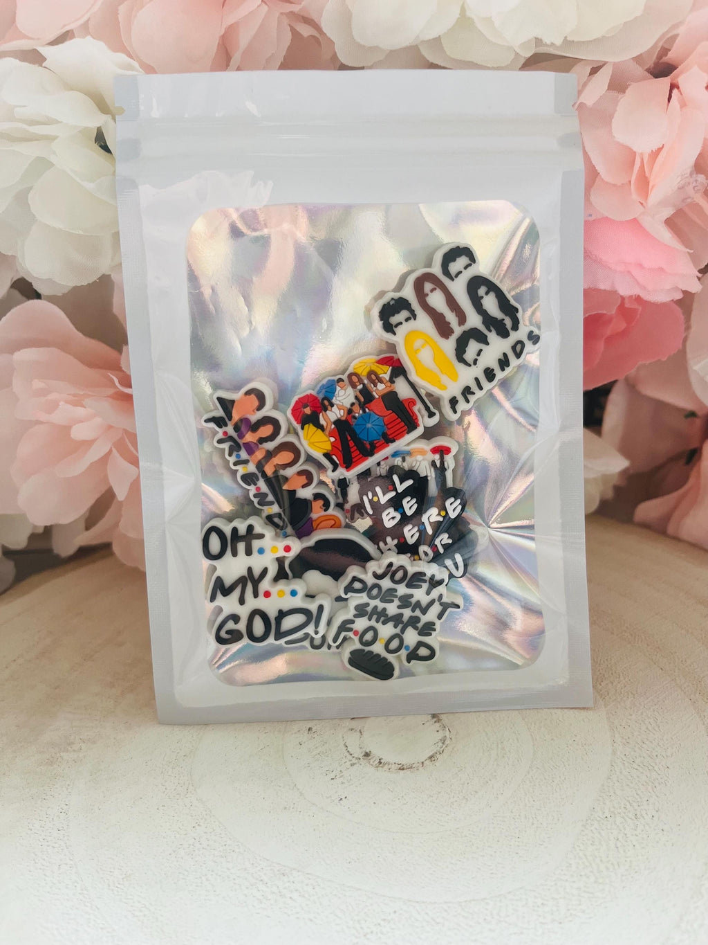 Pack of 8 Friends TV Show Croc Charms | Fashion Shoe Charm Bundle