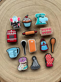 Cake Baking Set of Croc Charms | Baker Cute Charm Gifts | Fashion Shoe Jibbitz Accessories |