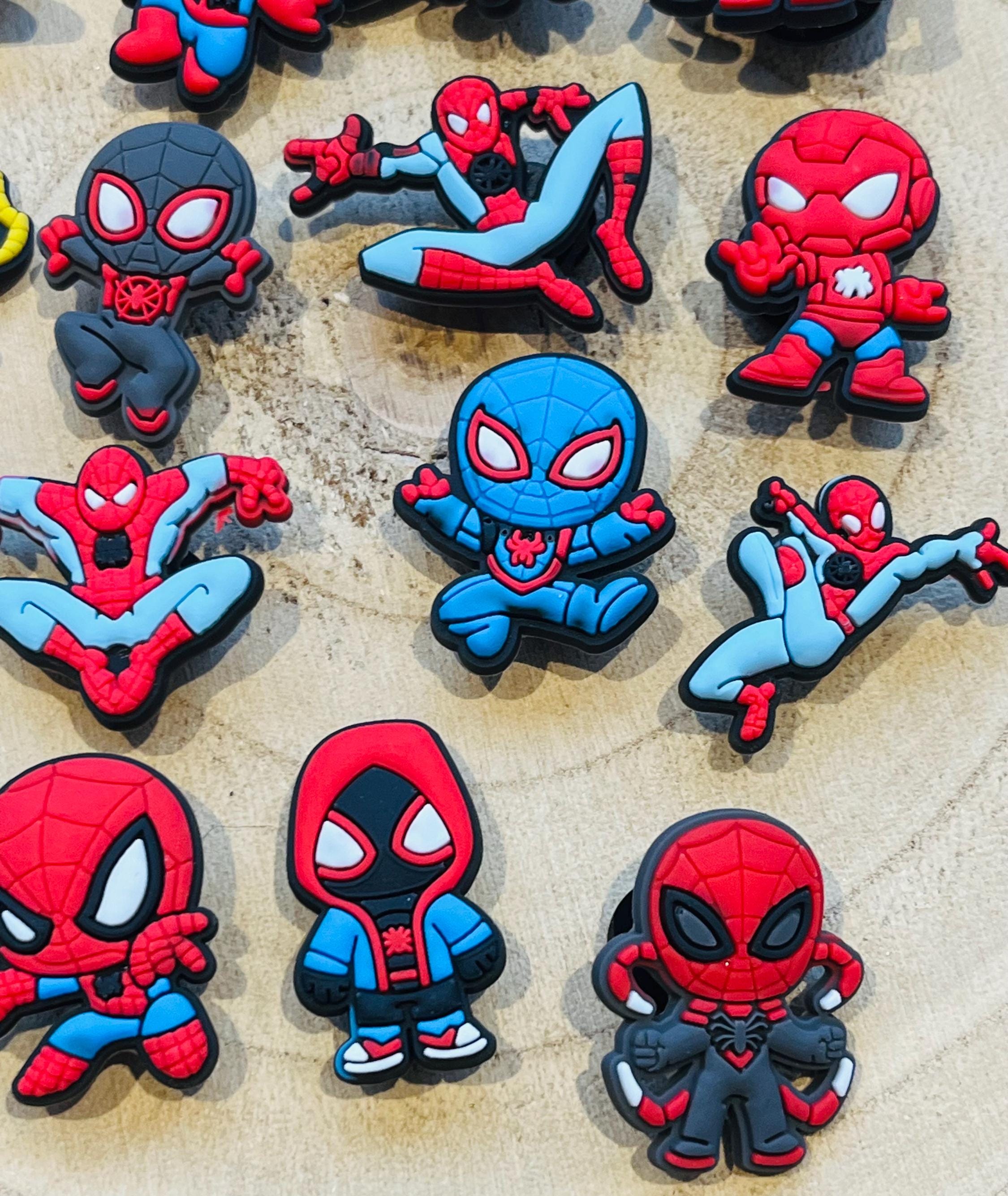 Spider-Man Croc Charms: Superhero Clog Decorations, Set of 16