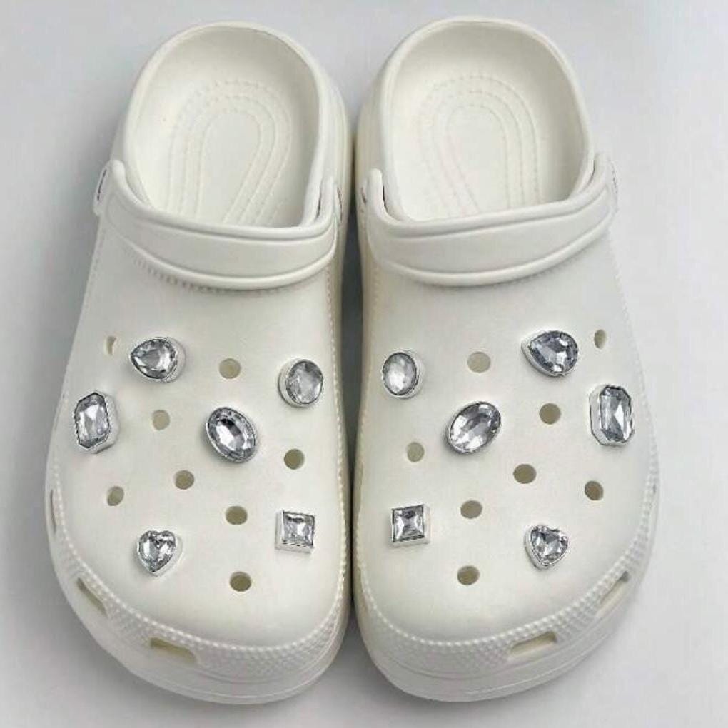 Diamond Croc Charms - Sparkly Shoe Accessories - Set of 12